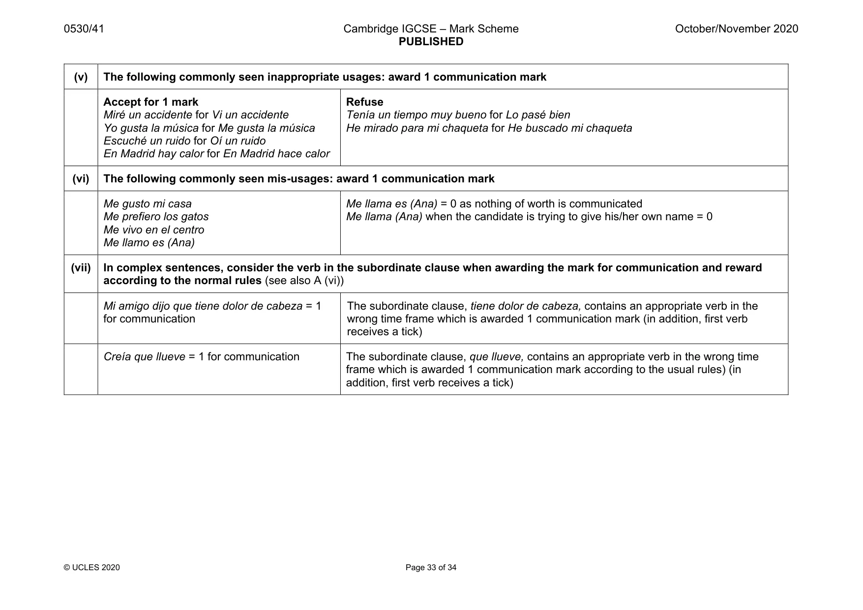 Mark scheme, page 33 of 34