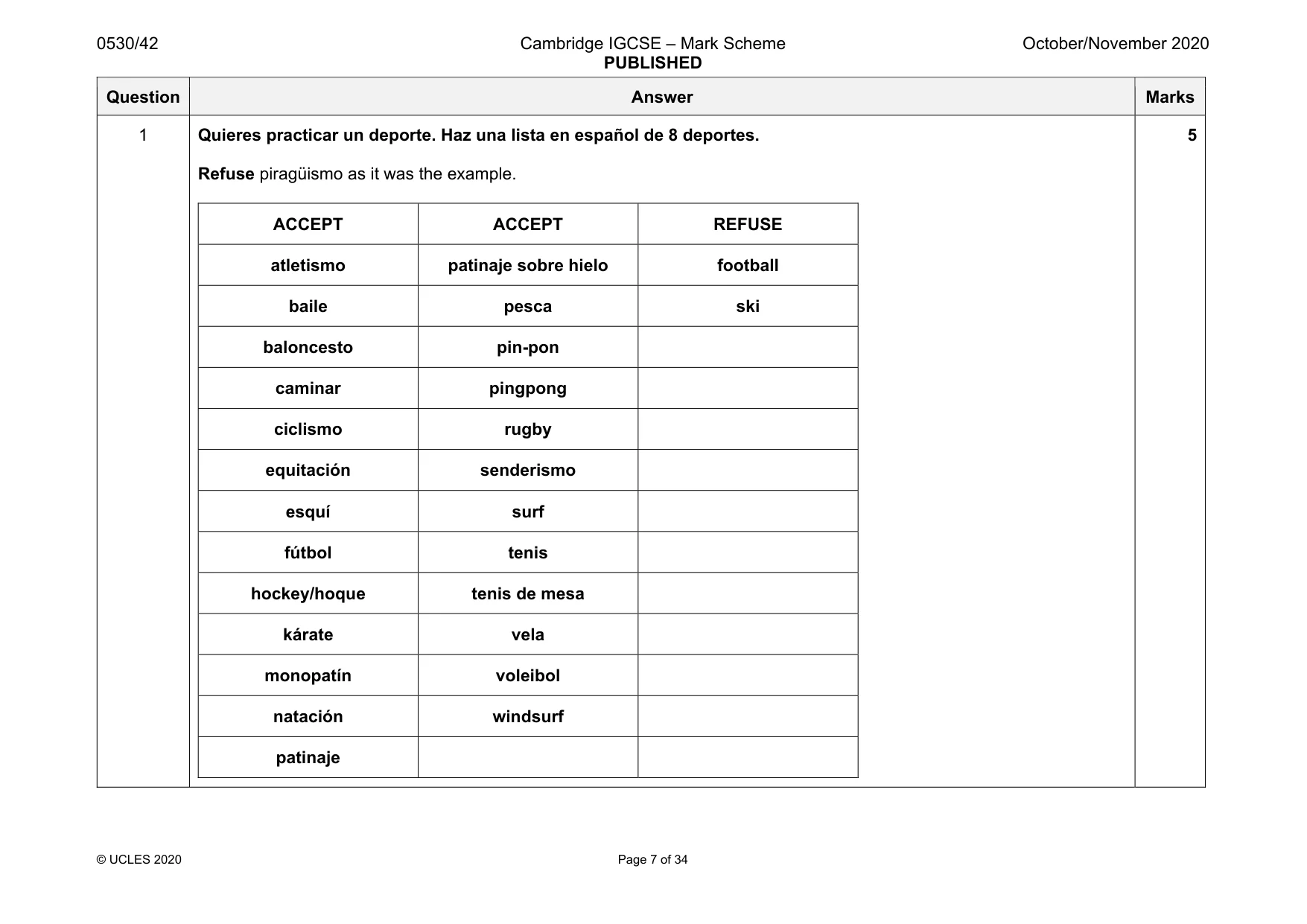 Mark scheme, page 7 of 34