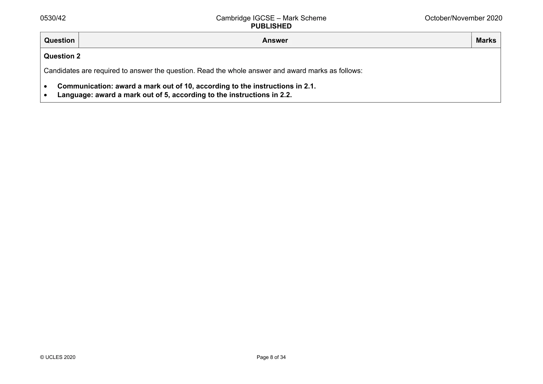 Mark scheme, page 8 of 34