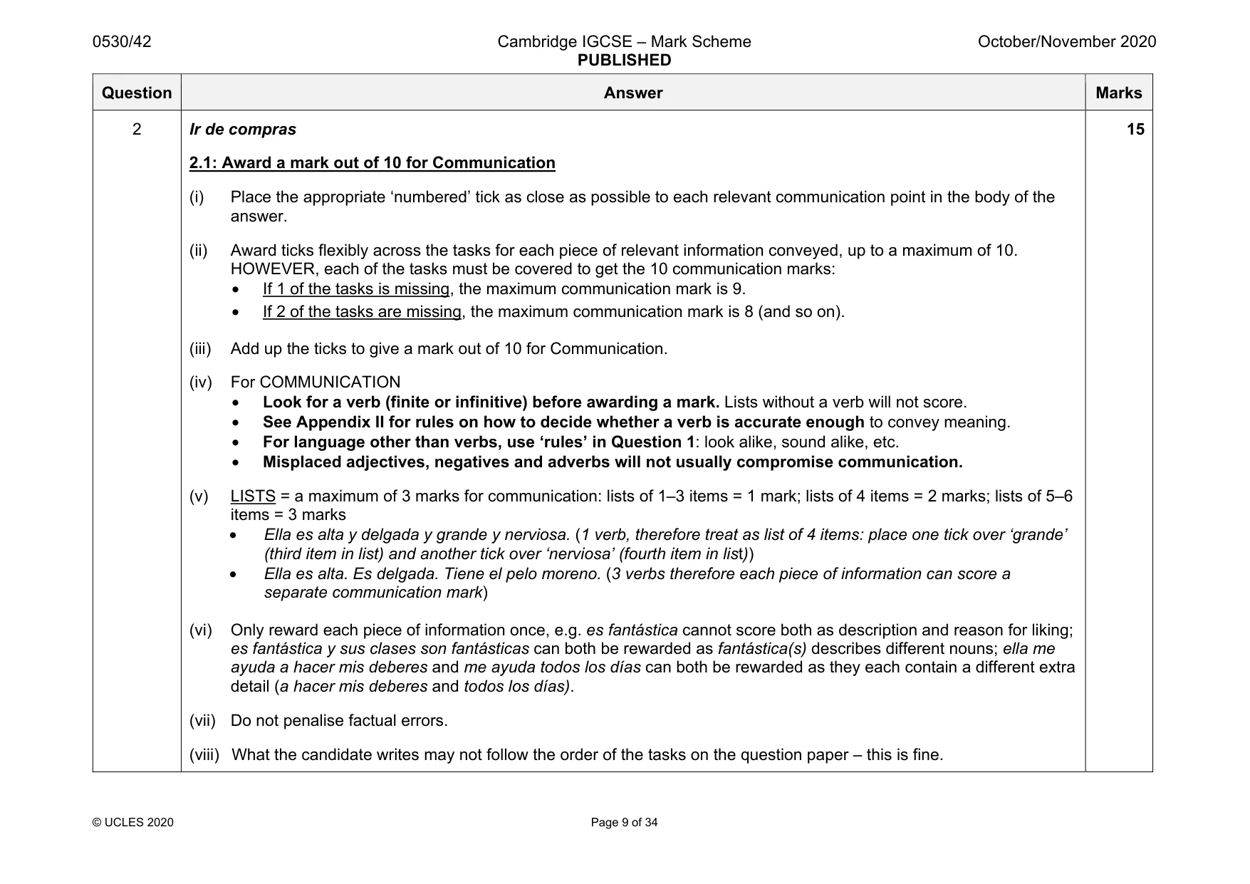 Mark scheme, page 9 of 34