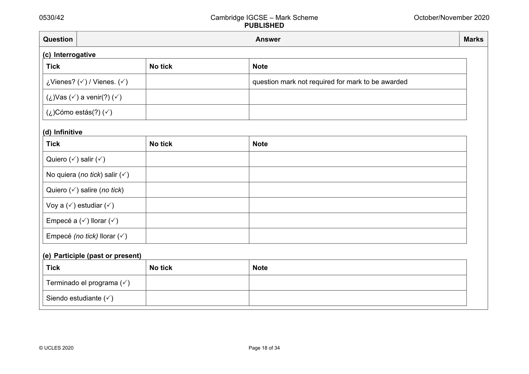 Mark scheme, page 18 of 34