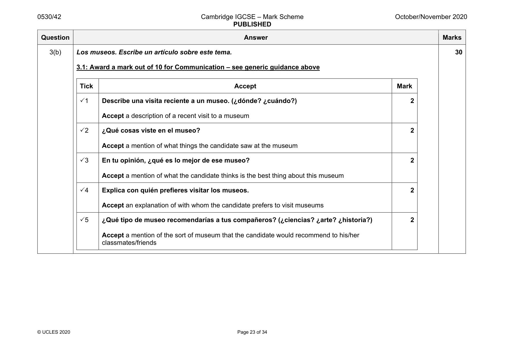 Mark scheme, page 23 of 34