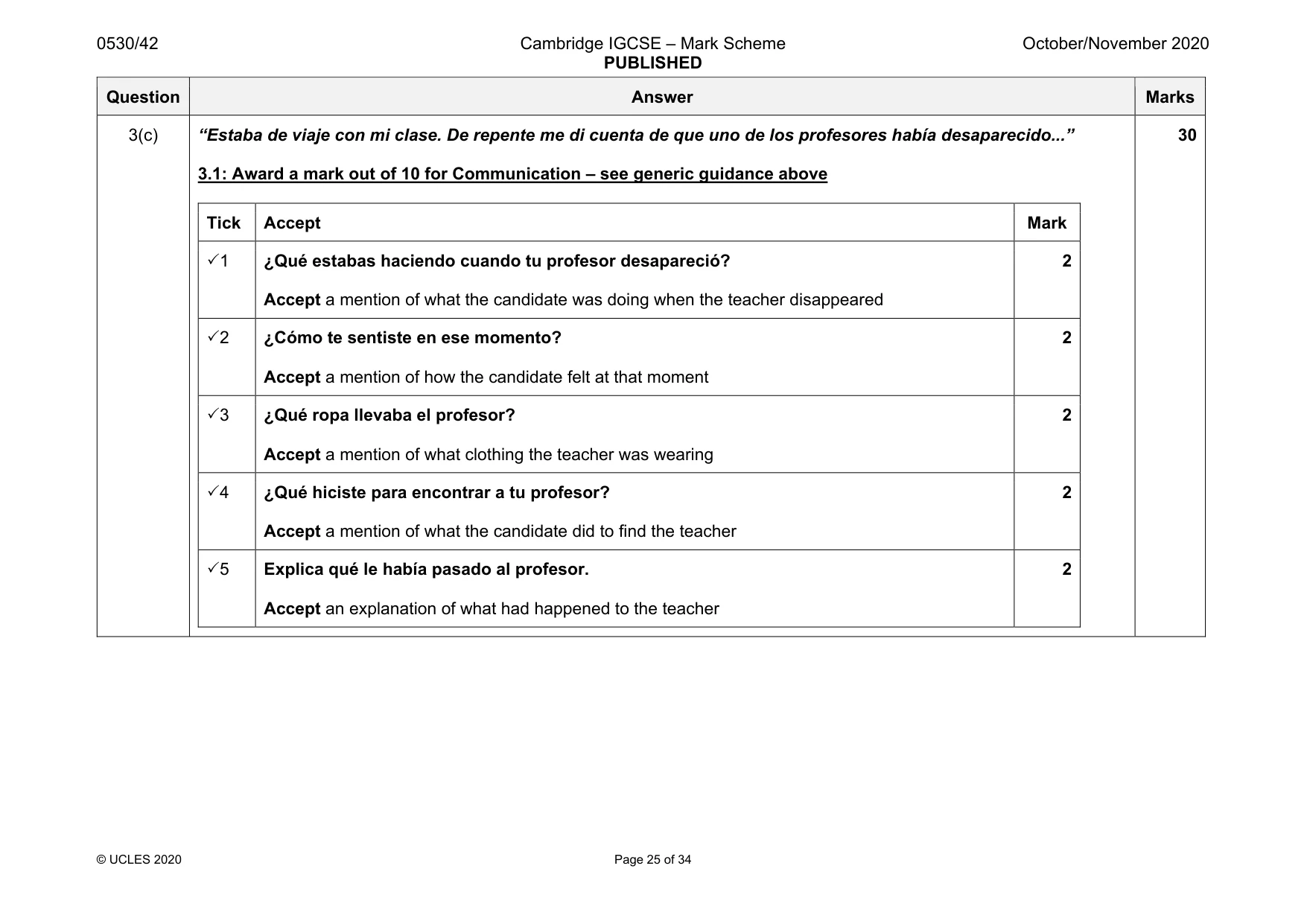 Mark scheme, page 25 of 34