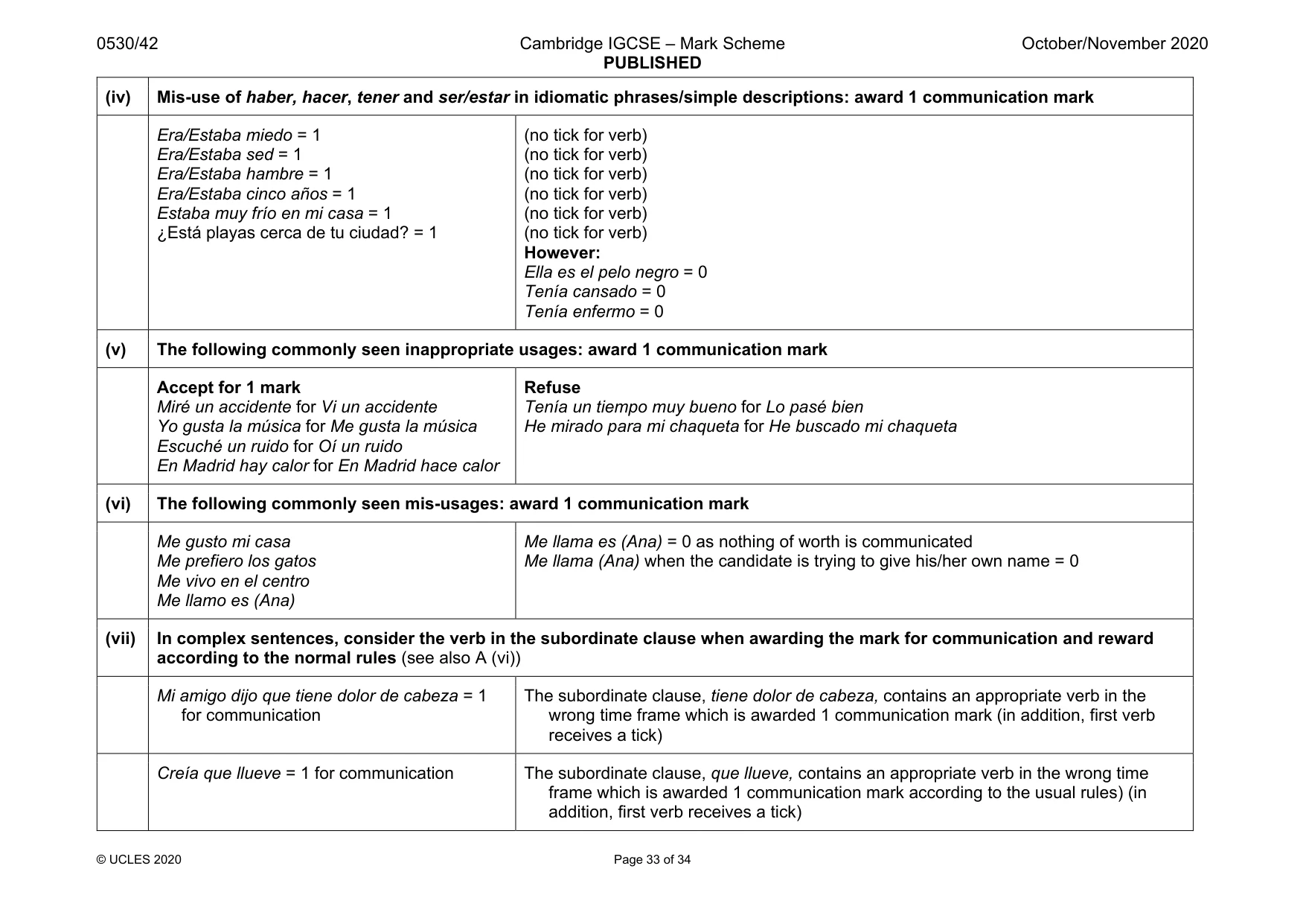 Mark scheme, page 33 of 34