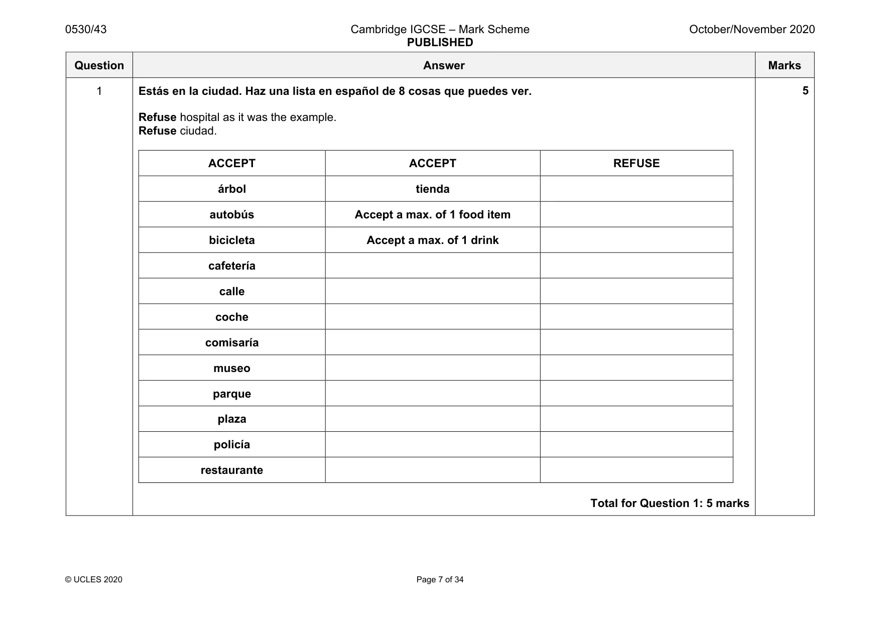 Mark scheme, page 7 of 34