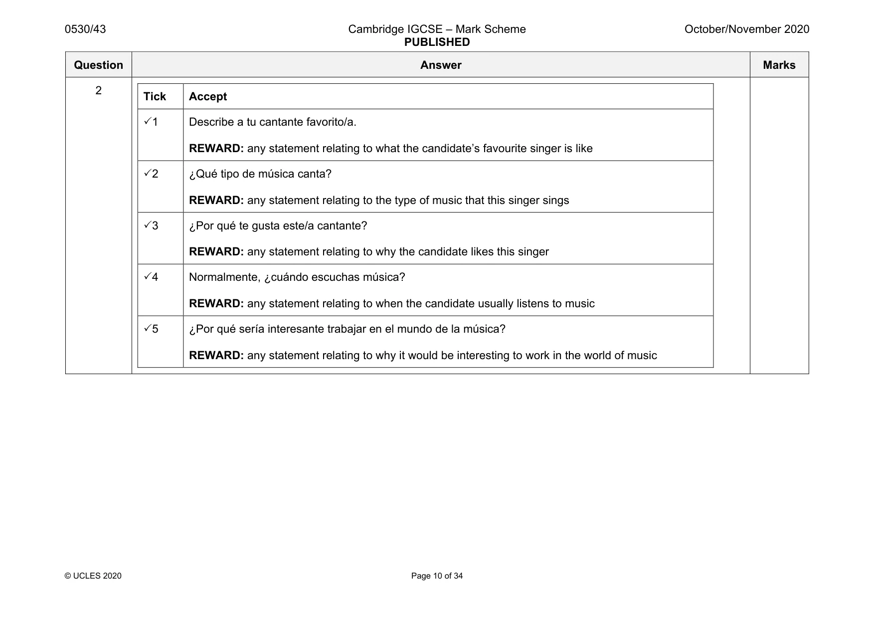 Mark scheme, page 10 of 34