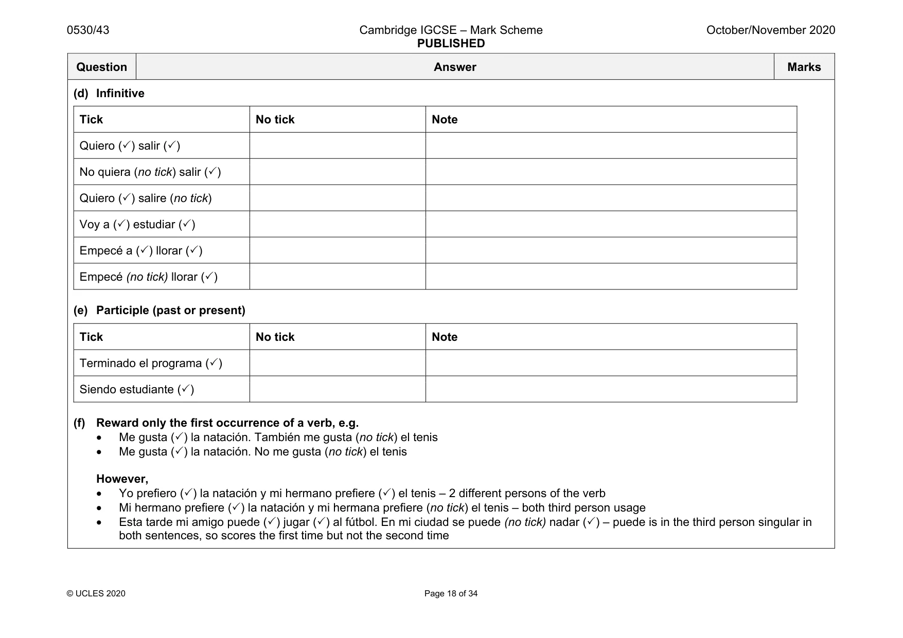 Mark scheme, page 18 of 34