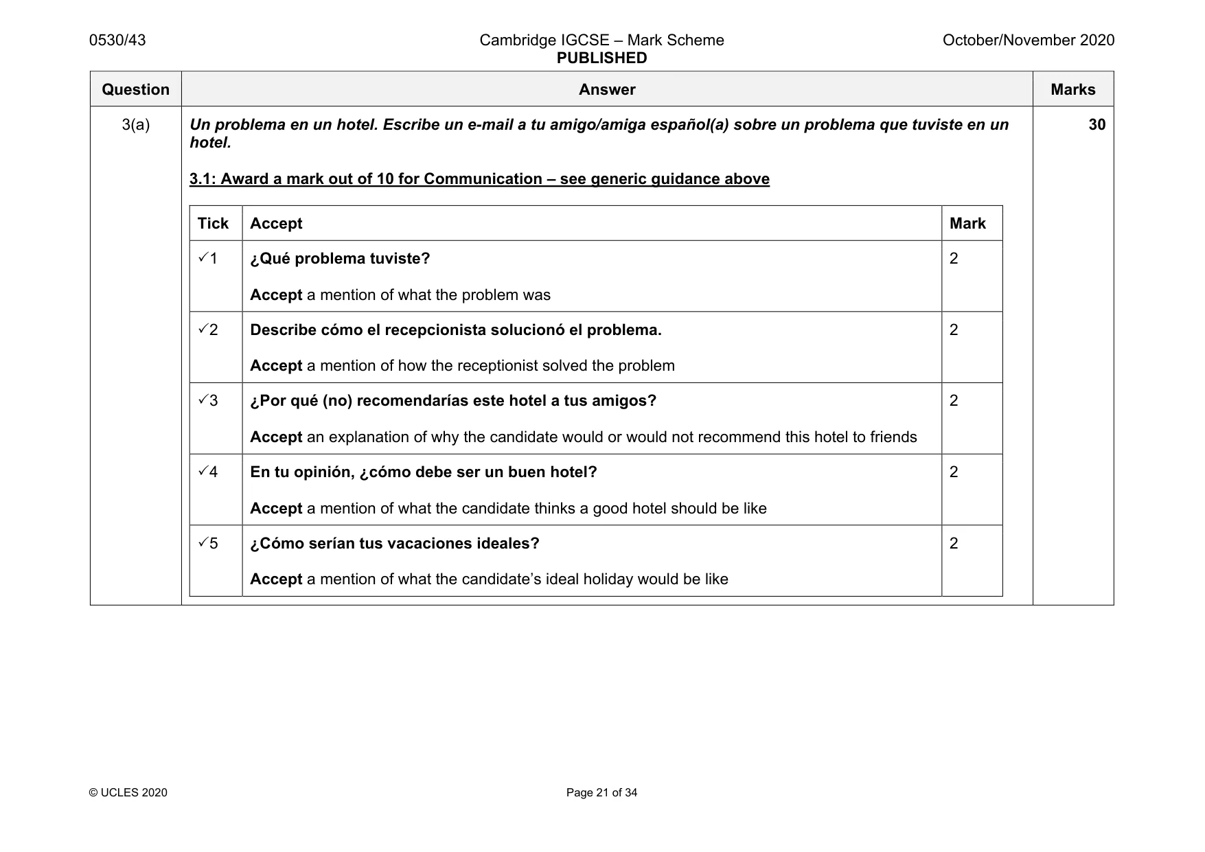 Mark scheme, page 21 of 34