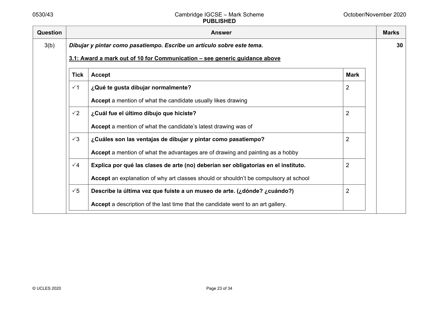 Mark scheme, page 23 of 34