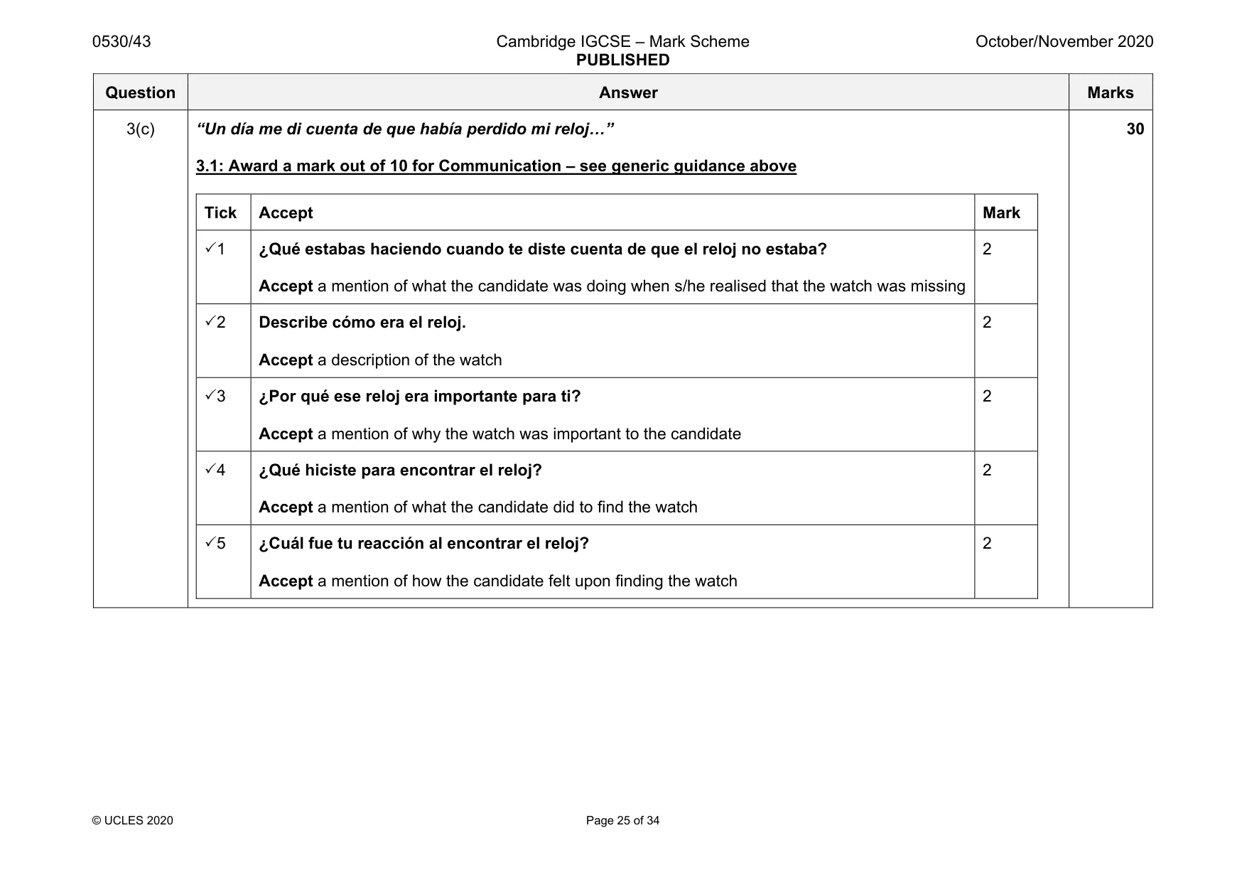 Mark scheme, page 25 of 34