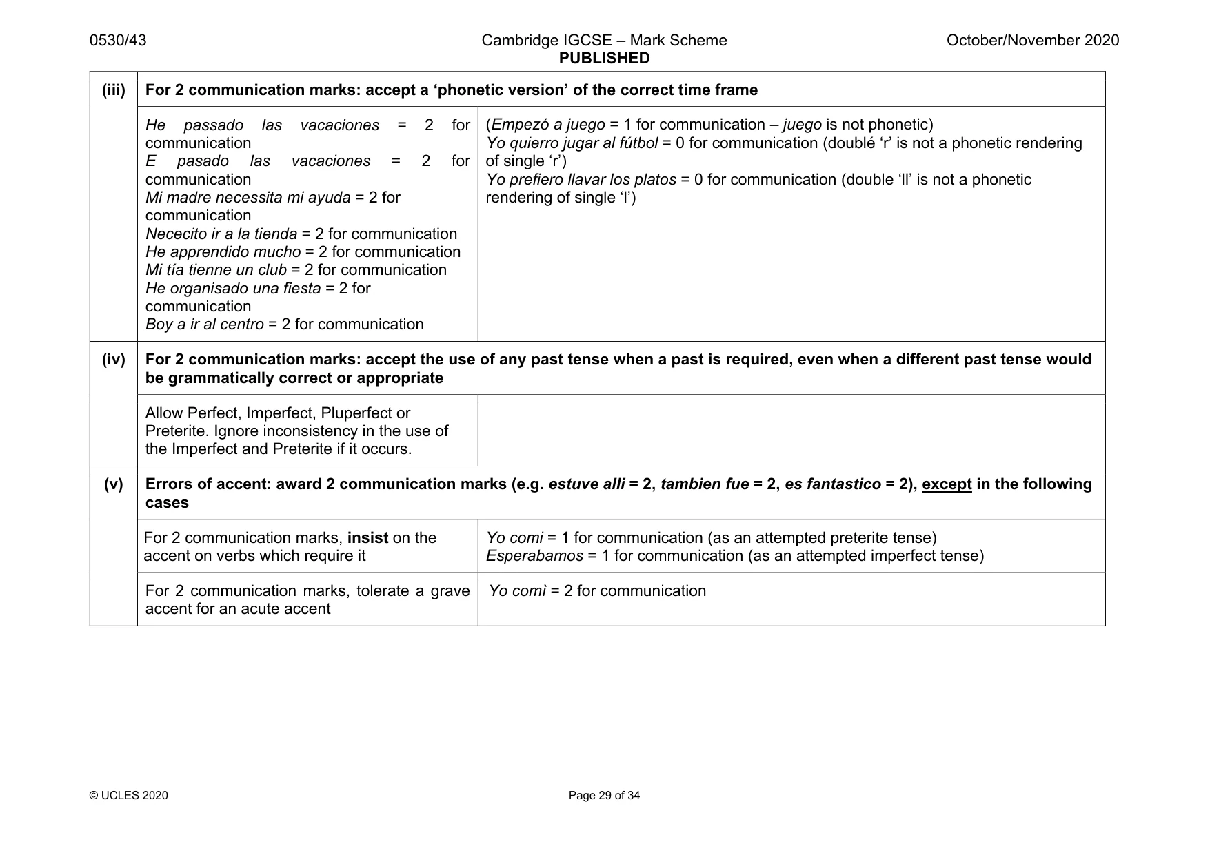 Mark scheme, page 29 of 34