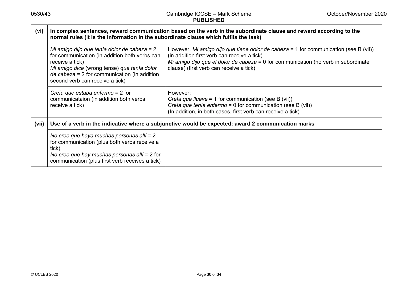 Mark scheme, page 30 of 34