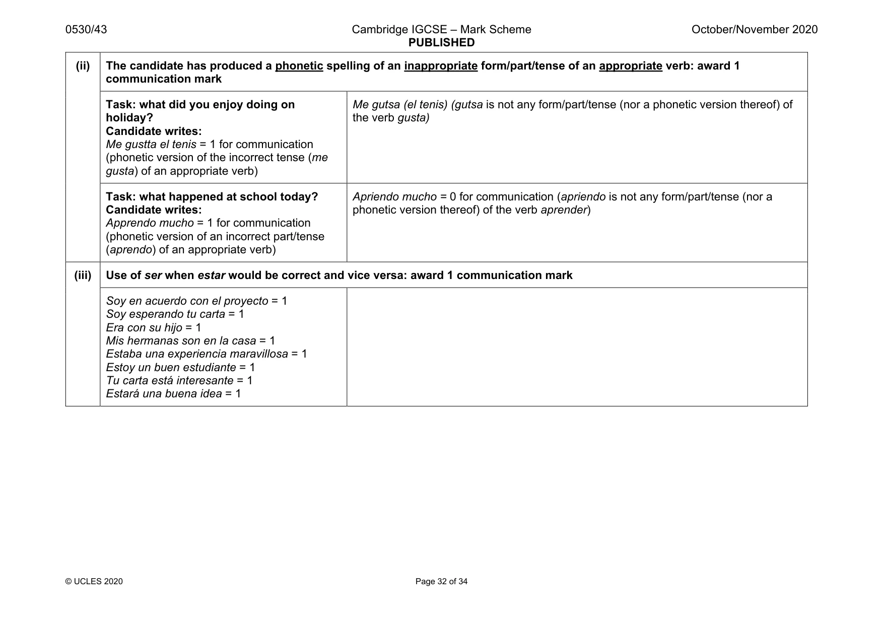 Mark scheme, page 32 of 34