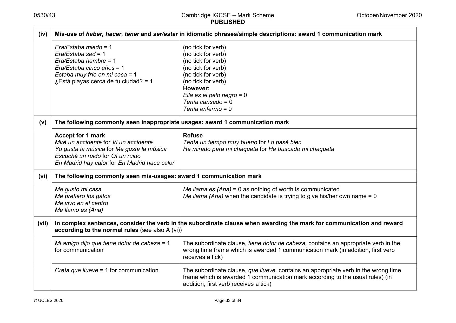 Mark scheme, page 33 of 34