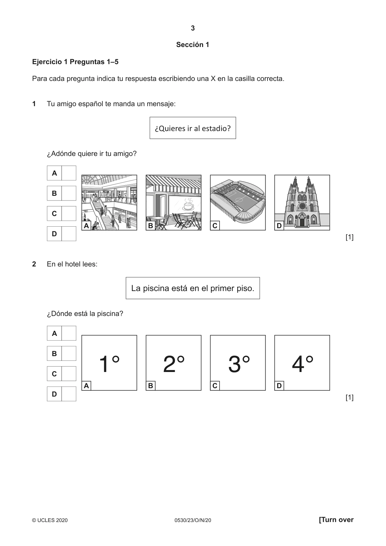 Cambridge IGCSE Spanish - Foreign Language 0530 2020 Oct/Nov Paper 2 · Variant 3 question paper, page 3 of 16