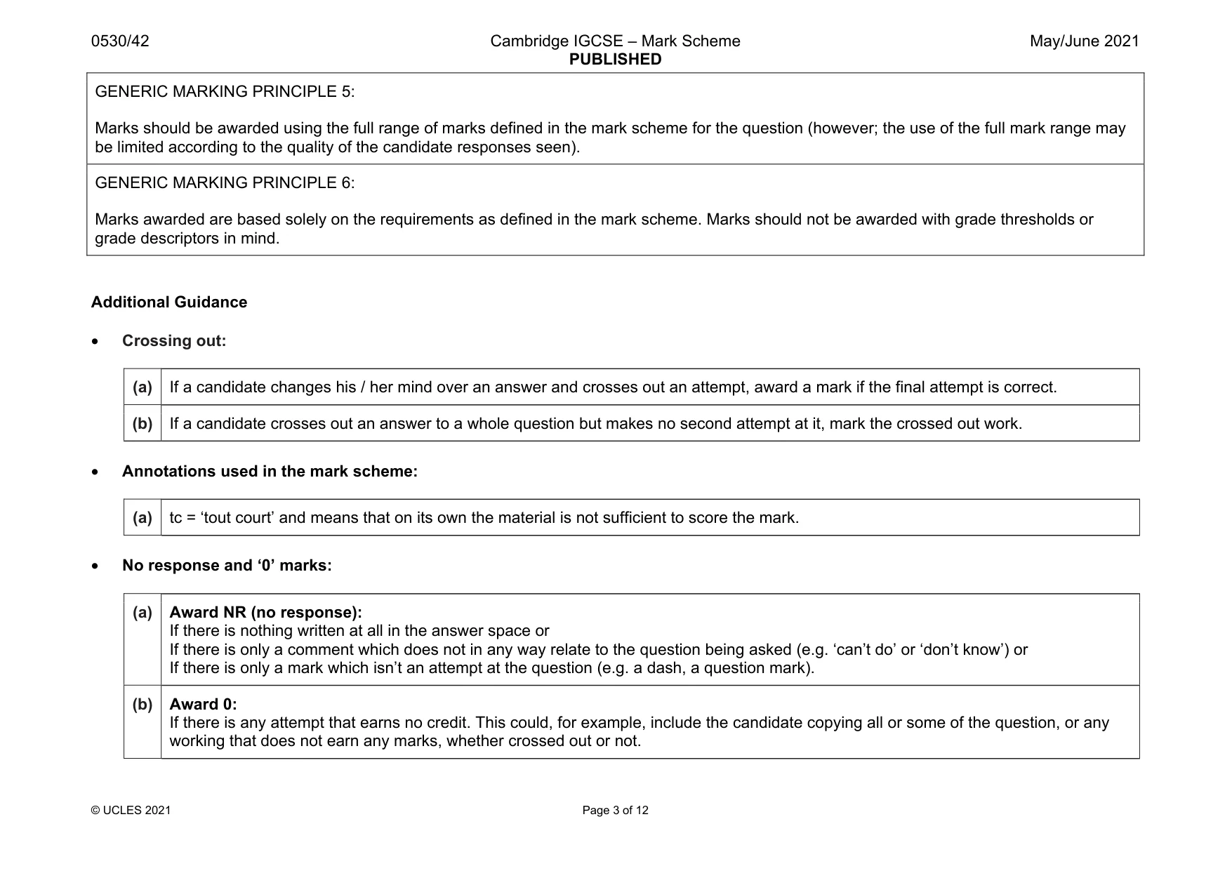 Mark scheme, page 3 of 12