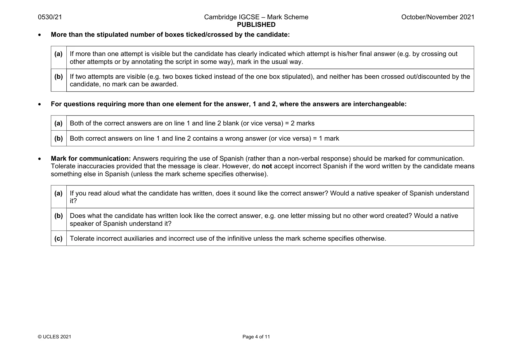 Mark scheme, page 4 of 11