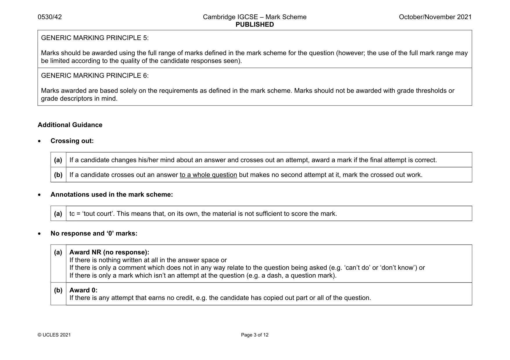 Mark scheme, page 3 of 12