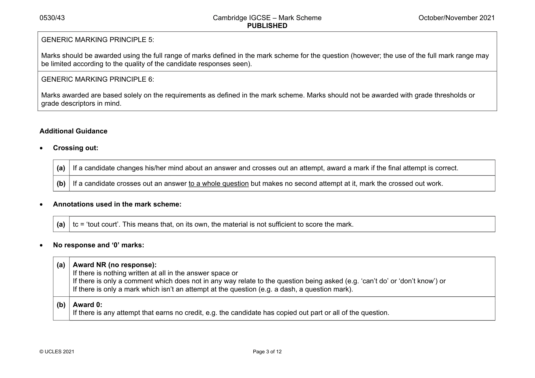 Mark scheme, page 3 of 12
