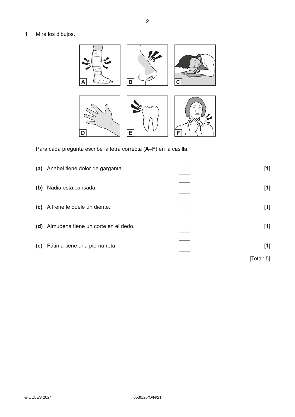 Cambridge IGCSE Spanish - Foreign Language 0530 2021 Oct/Nov Paper 2 · Variant 3 question paper, page 2 of 12