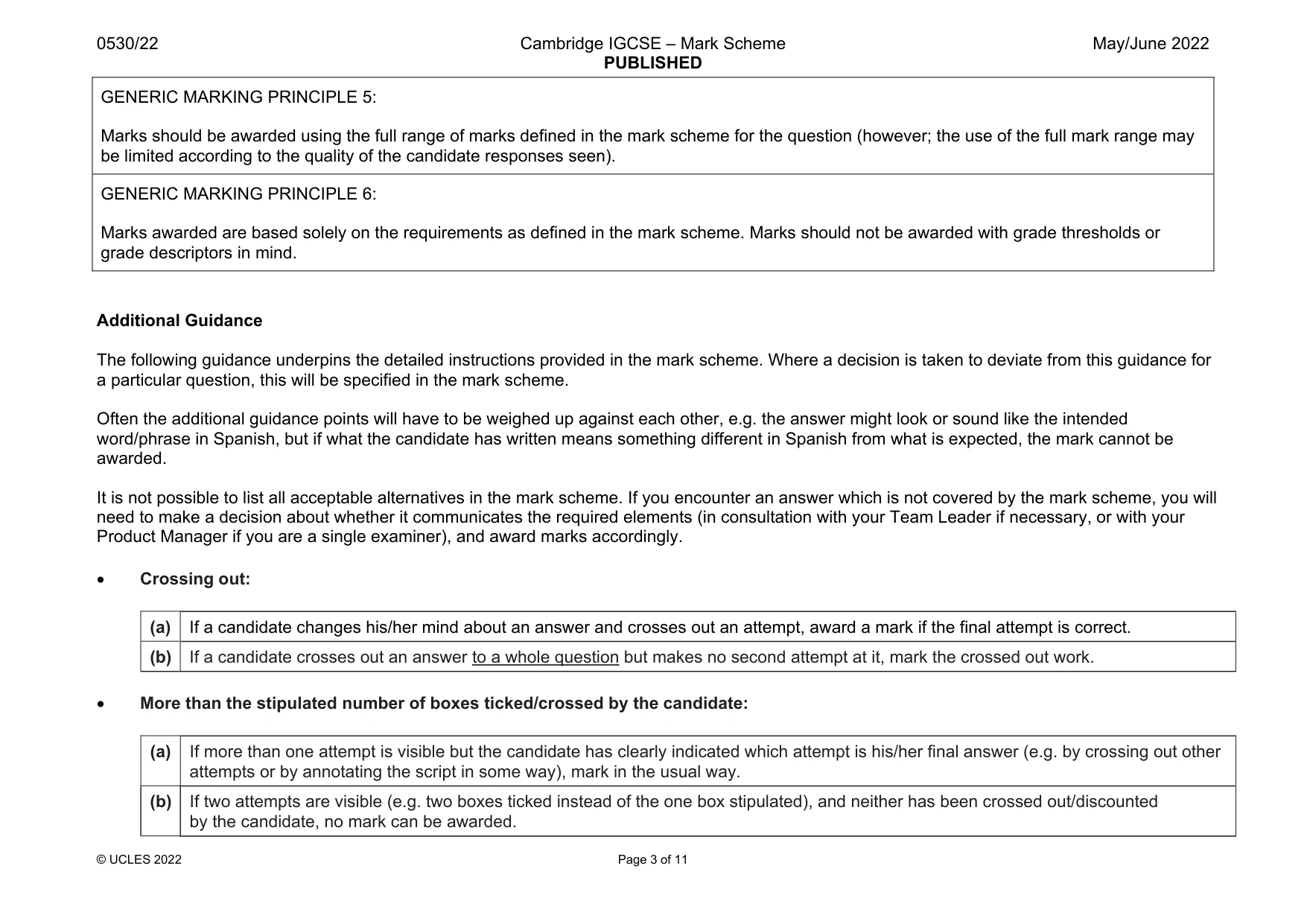Mark scheme, page 3 of 11