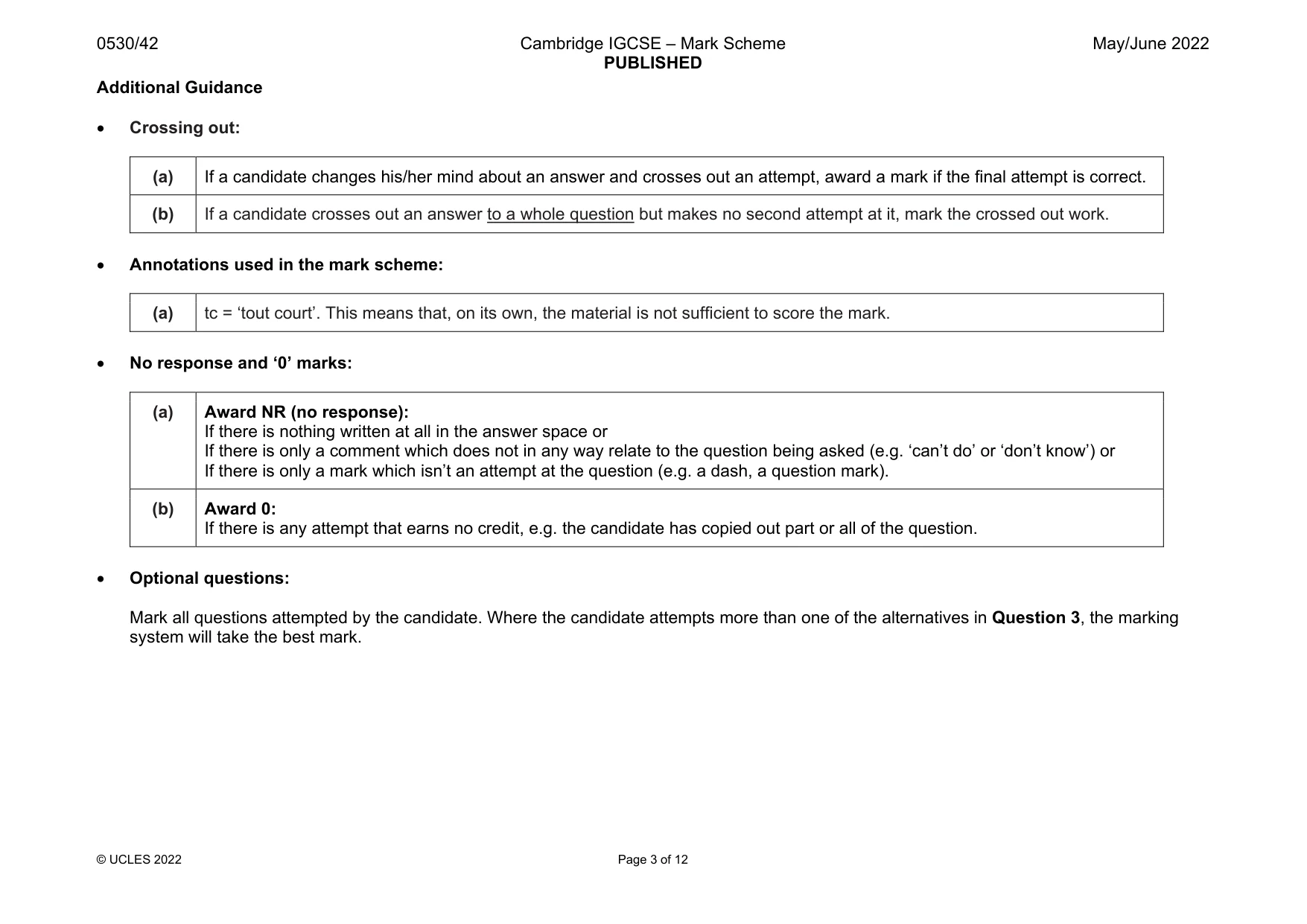 Mark scheme, page 3 of 12