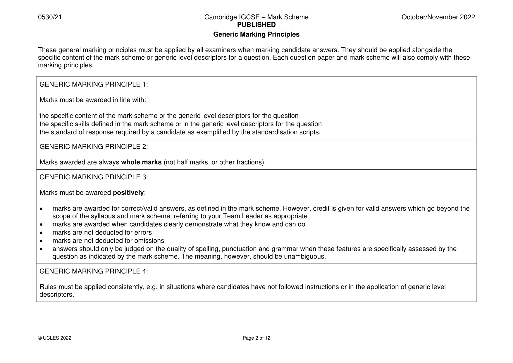 Mark scheme, page 2 of 12