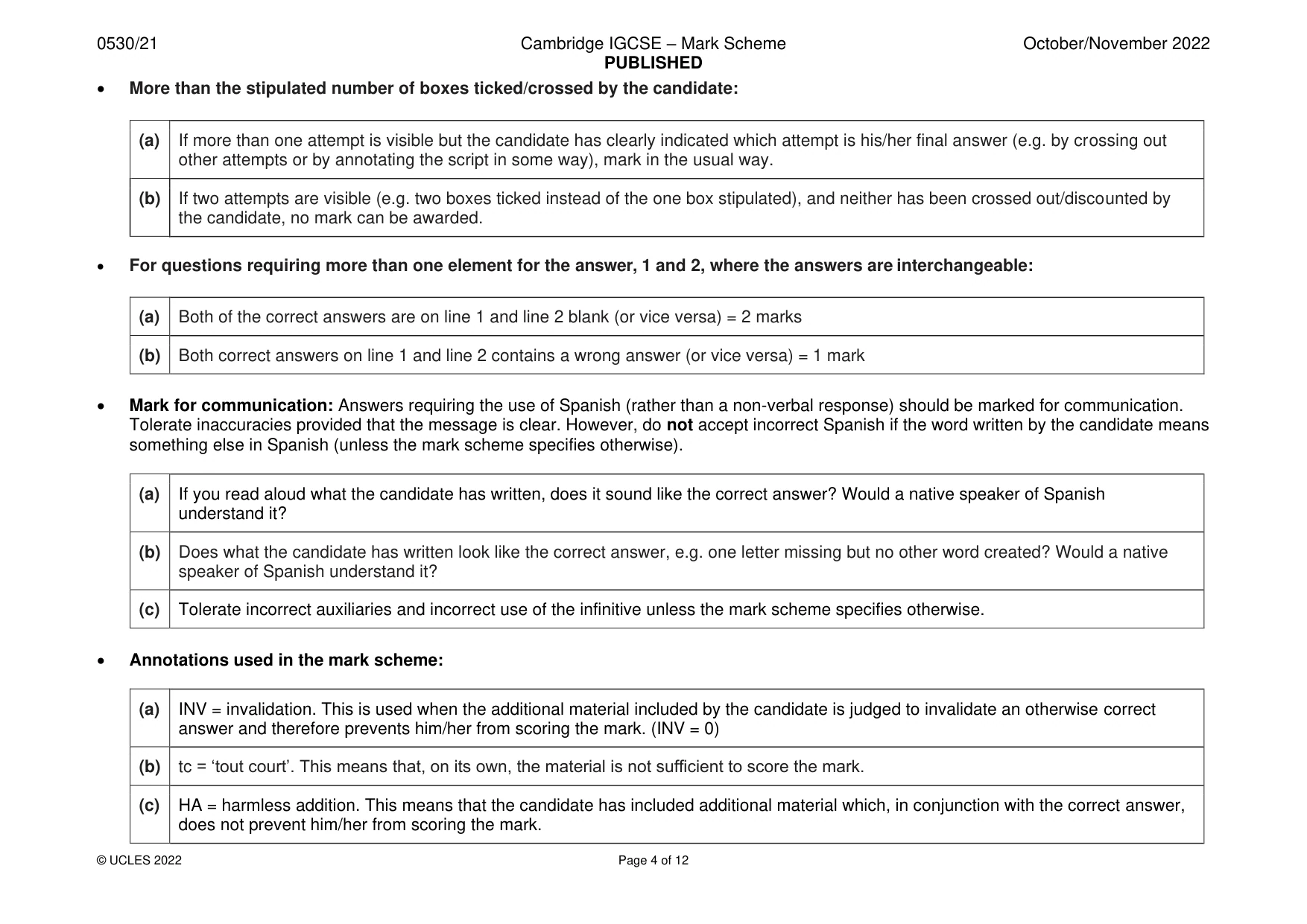 Mark scheme, page 4 of 12