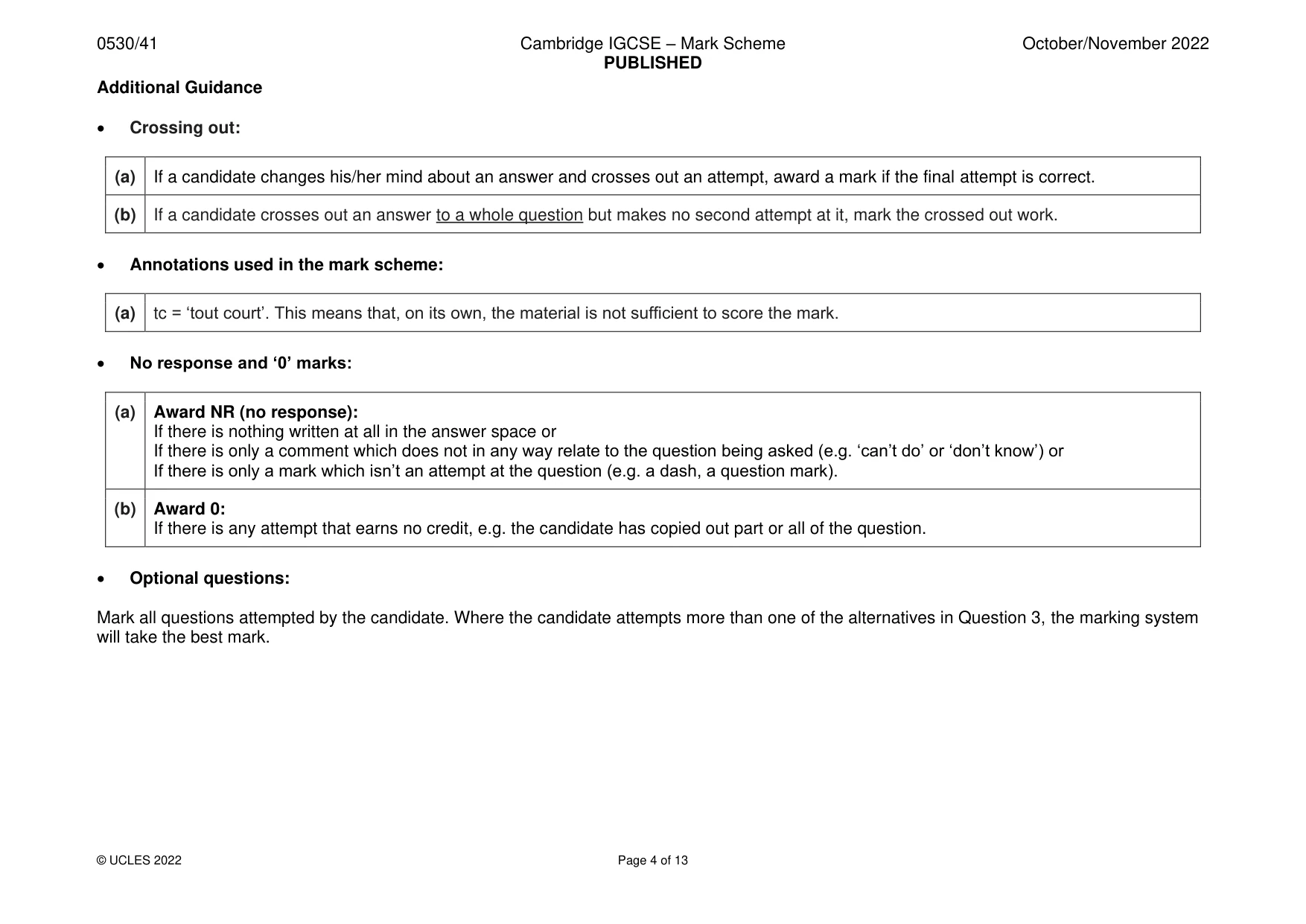 Mark scheme, page 4 of 13