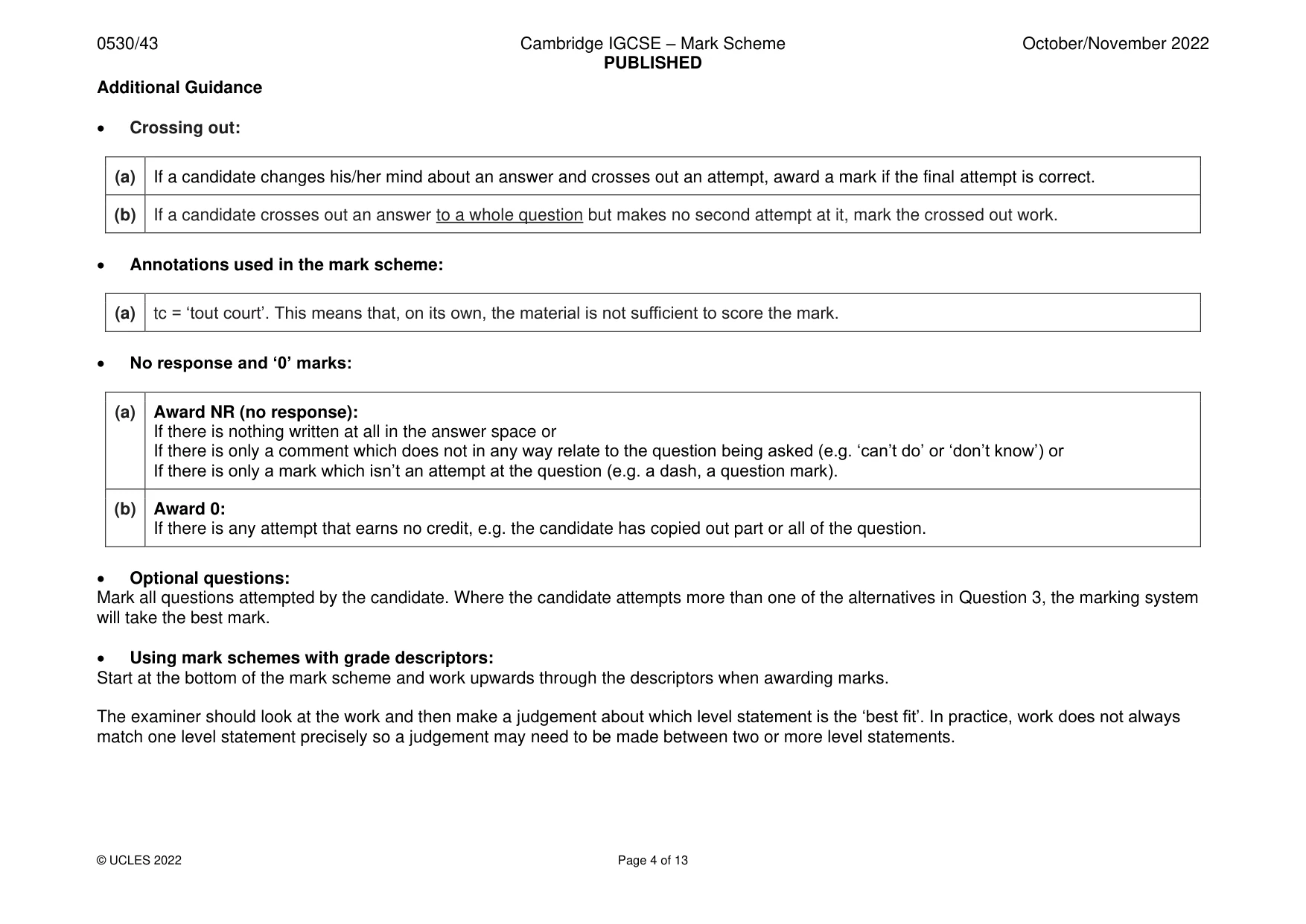 Mark scheme, page 4 of 13
