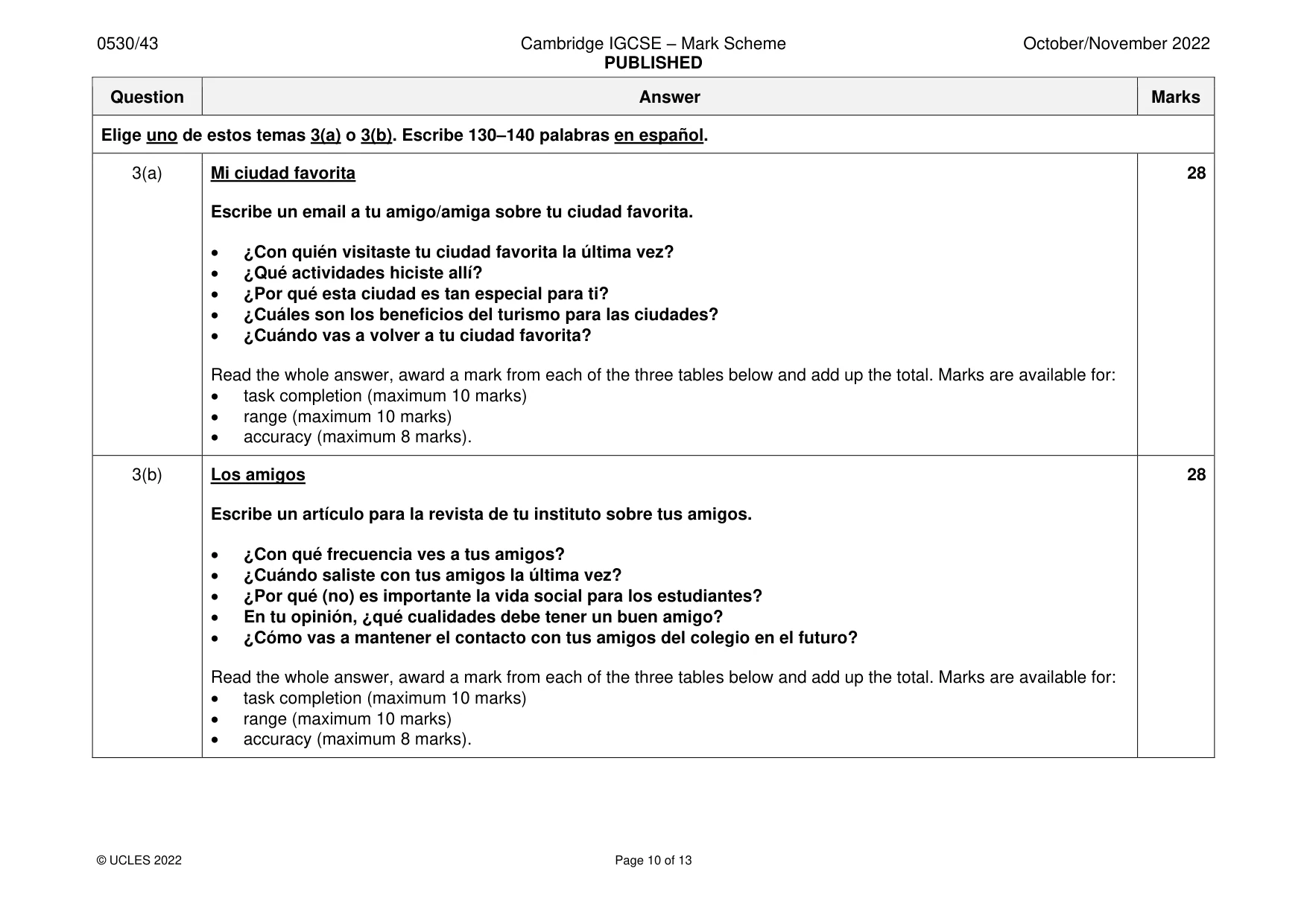 Mark scheme, page 10 of 13