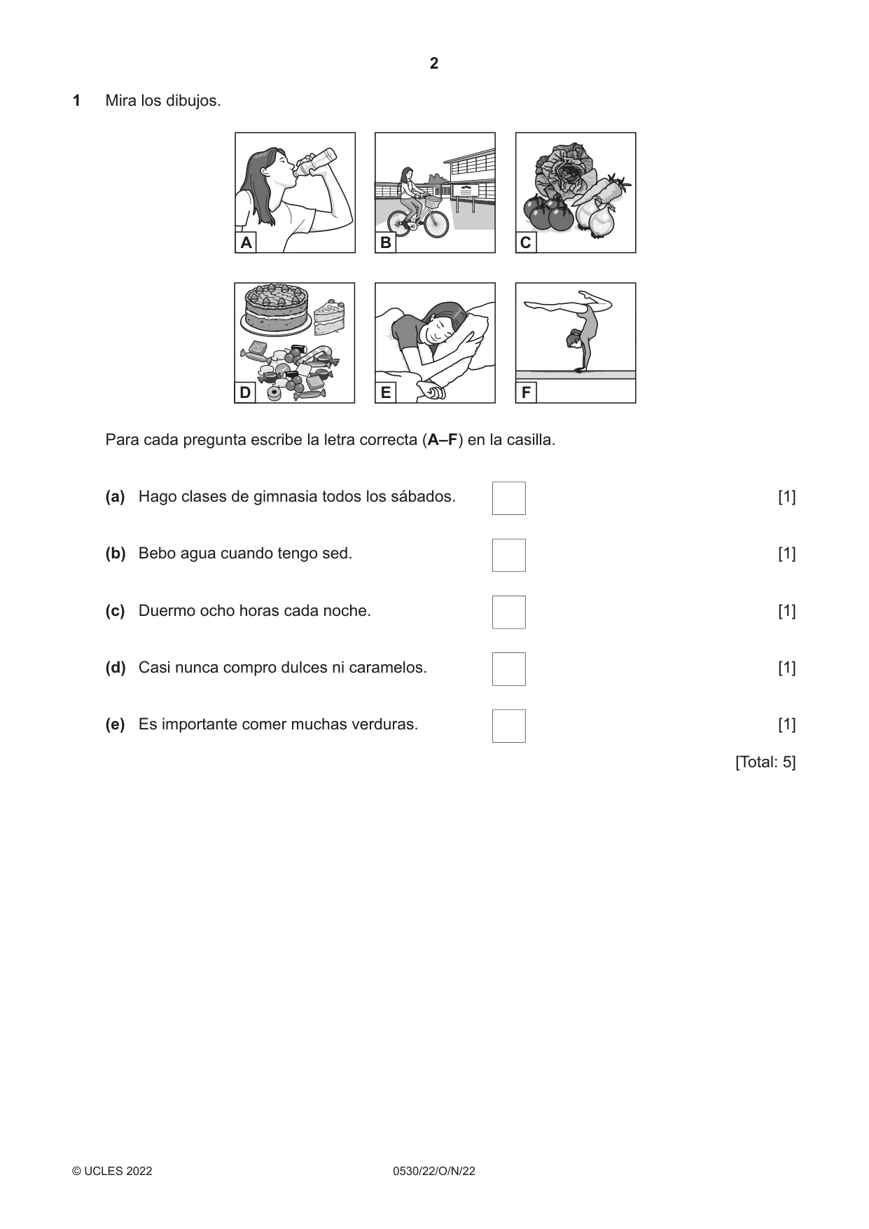 Cambridge IGCSE Spanish - Foreign Language 0530 2022 Oct/Nov Paper 2 · Variant 2 question paper, page 2 of 12