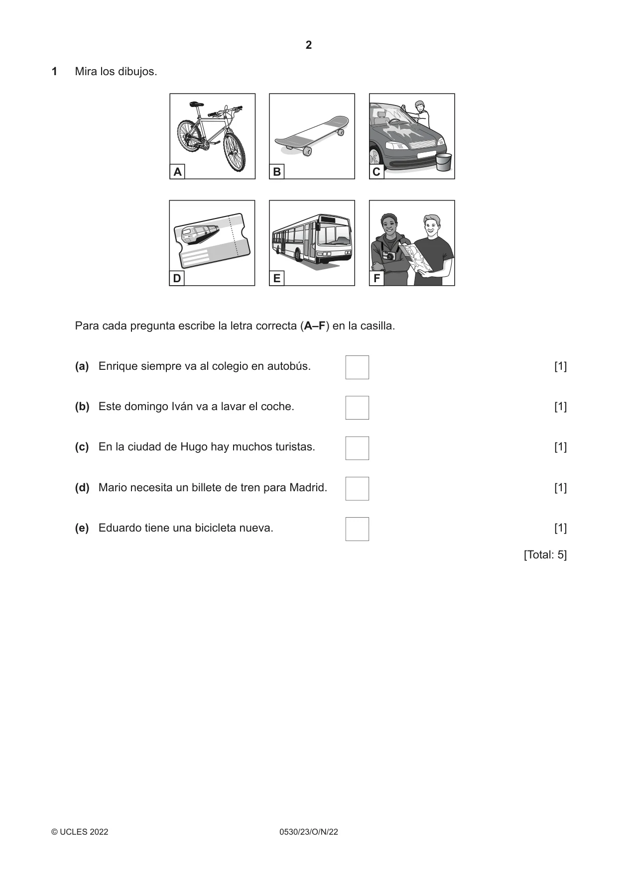 Cambridge IGCSE Spanish - Foreign Language 0530 2022 Oct/Nov Paper 2 · Variant 3 question paper, page 2 of 12