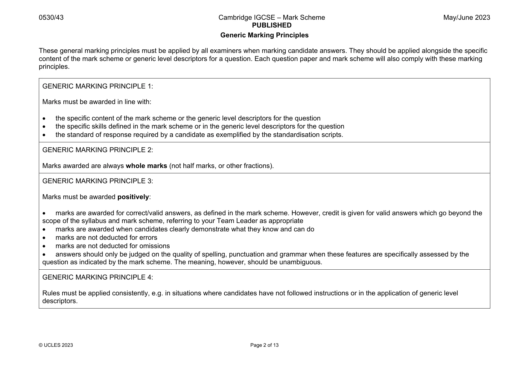 Mark scheme, page 2 of 13