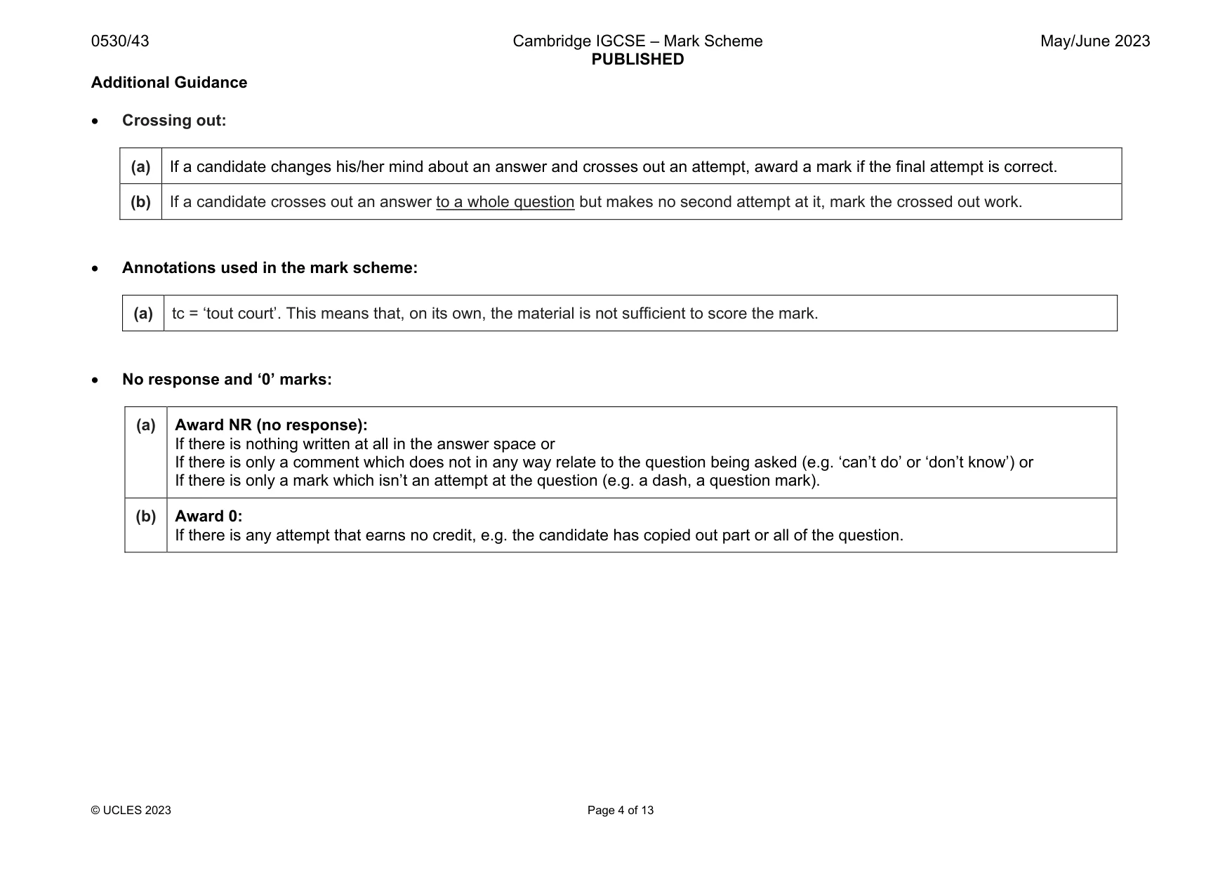 Mark scheme, page 4 of 13
