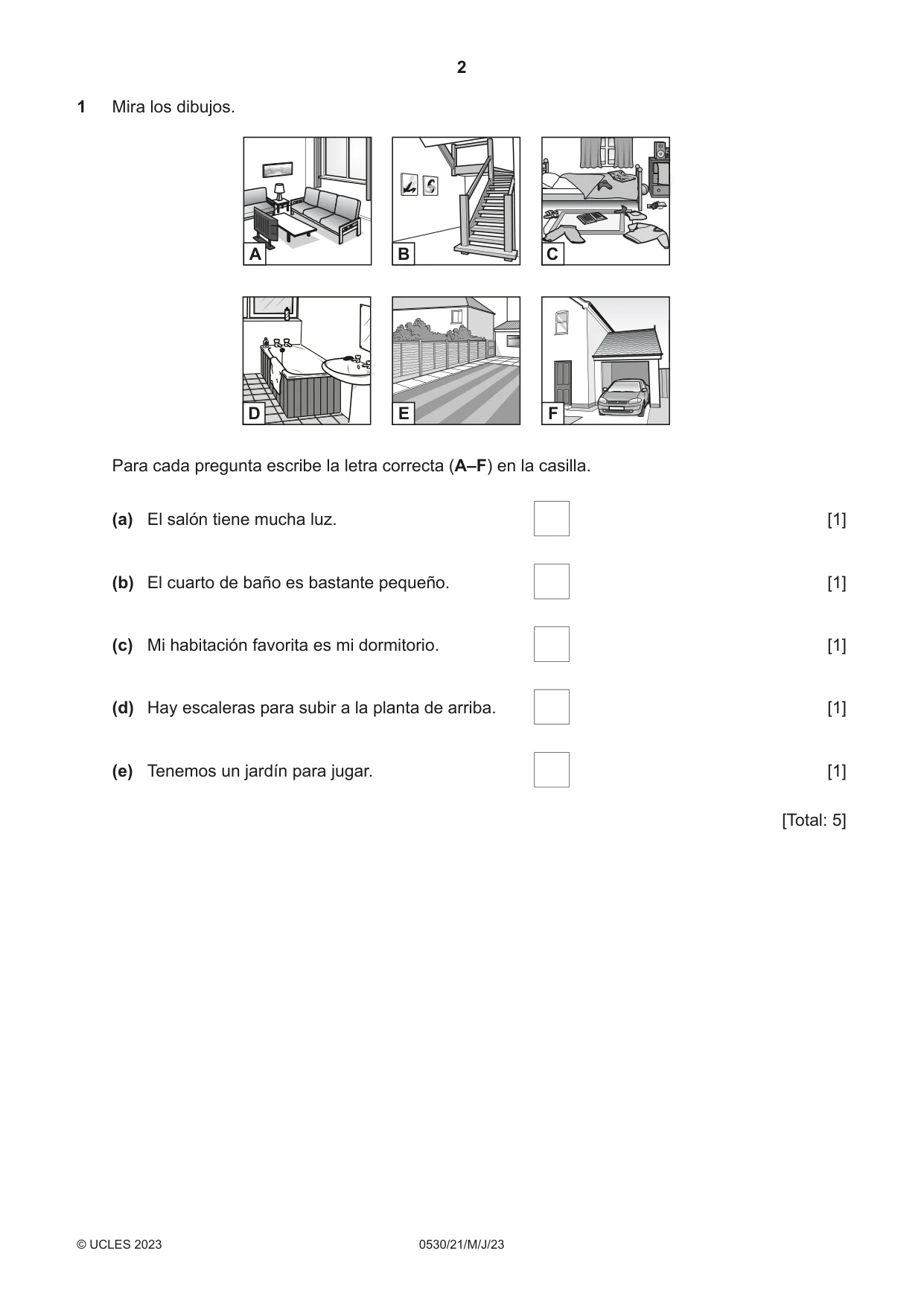 Cambridge IGCSE Spanish - Foreign Language 0530 2023 May/June Paper 2 · Variant 1 question paper, page 2 of 12