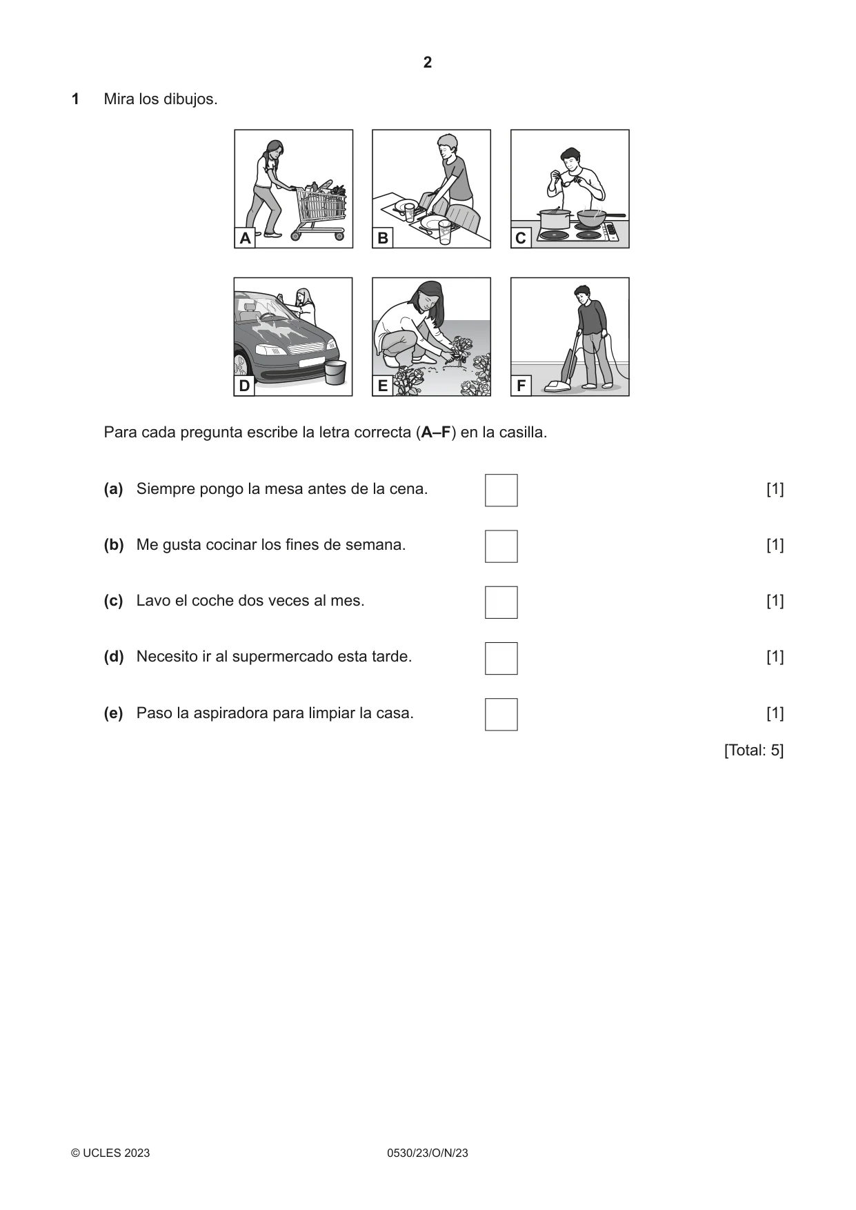 Cambridge IGCSE Spanish - Foreign Language 0530 2023 Oct/Nov Paper 2 · Variant 3 question paper, page 2 of 12