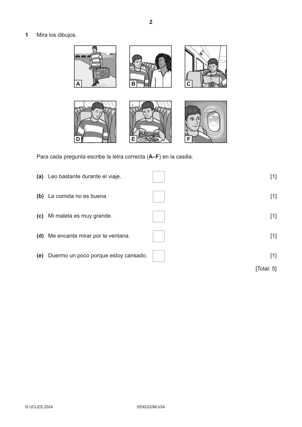 Cambridge IGCSE Spanish - Foreign Language 0530 2024 May/June Paper 2 · Variant 2 question paper, page 2 of 12