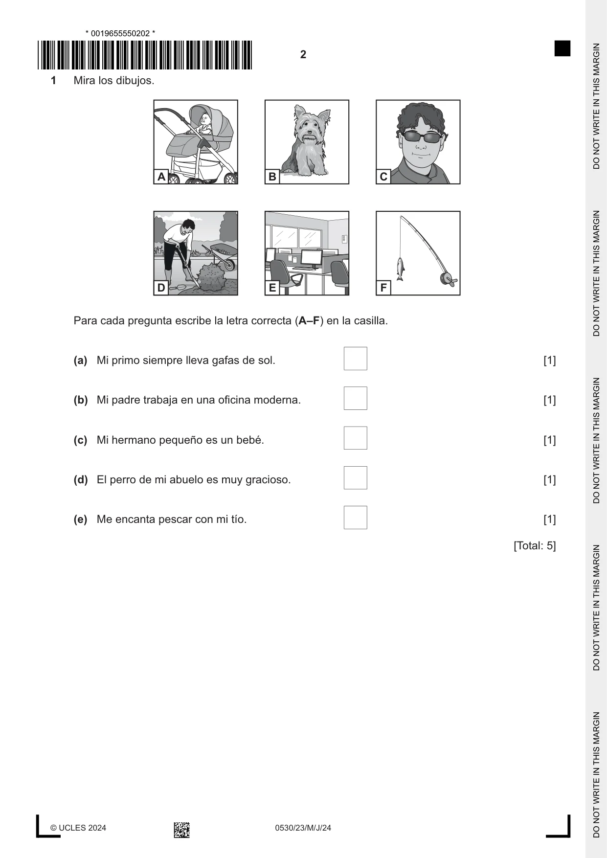 Cambridge IGCSE Spanish - Foreign Language 0530 2024 May/June Paper 2 · Variant 3 question paper, page 2 of 12