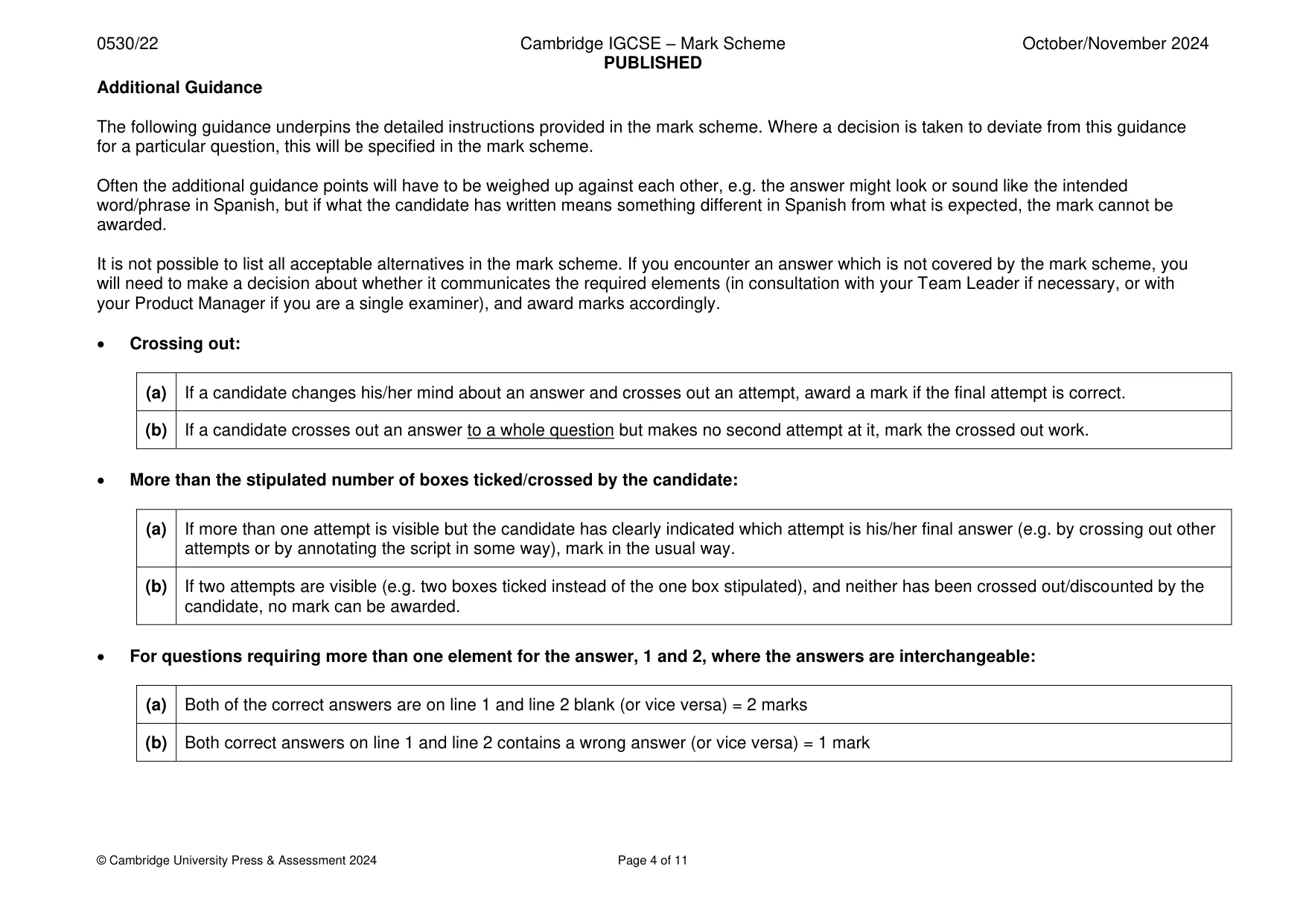 Mark scheme, page 4 of 11