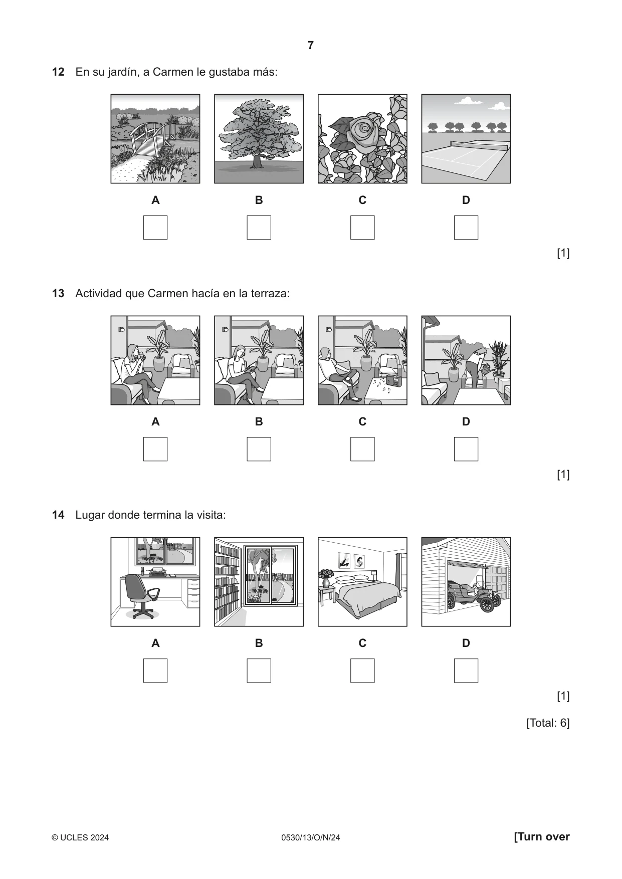 Cambridge IGCSE Spanish - Foreign Language 0530 2024 Oct/Nov Paper 1 · Variant 3 question paper, page 7 of 16
