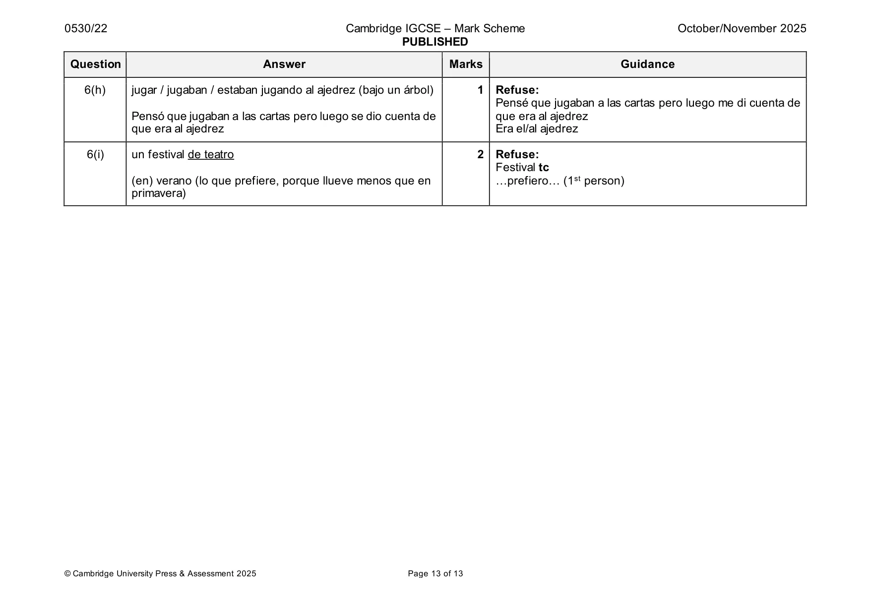 Mark scheme, page 13 of 13