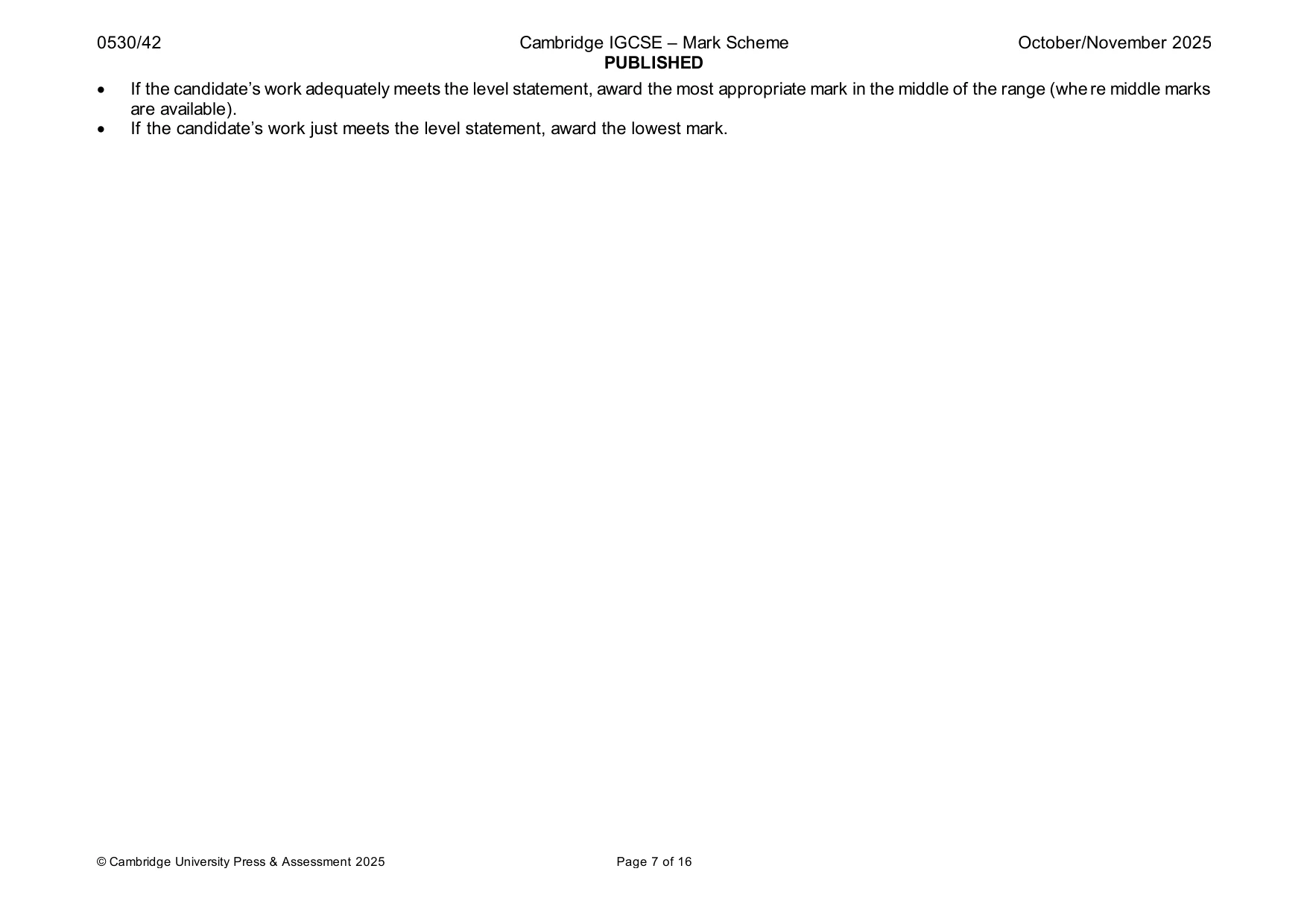 Mark scheme, page 7 of 16