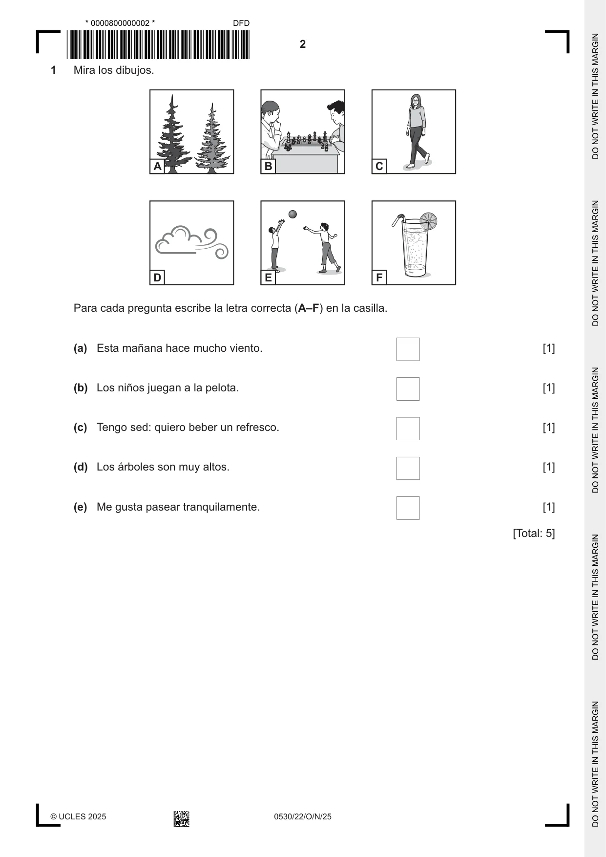 Cambridge IGCSE Spanish - Foreign Language 0530 2025 Oct/Nov Paper 2 · Variant 2 question paper, page 2 of 12