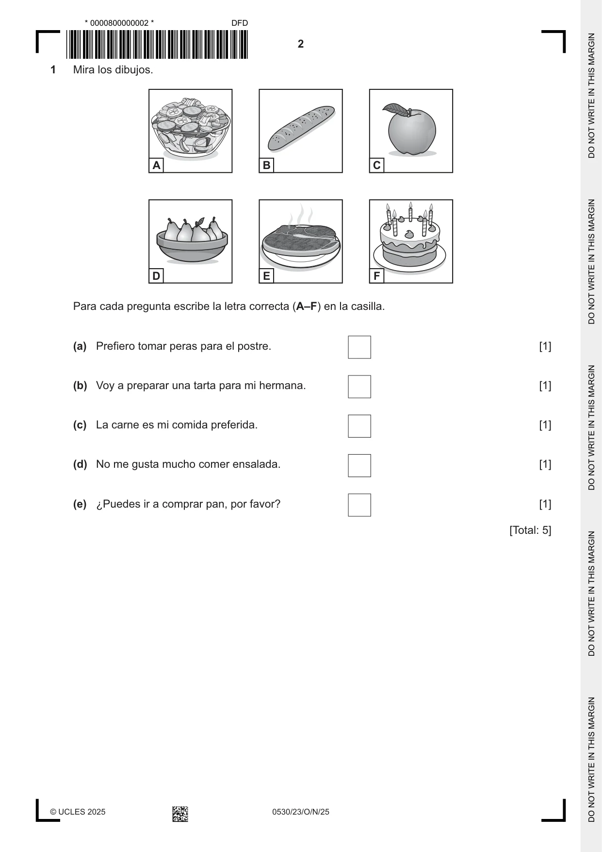 Cambridge IGCSE Spanish - Foreign Language 0530 2025 Oct/Nov Paper 2 · Variant 3 question paper, page 2 of 12