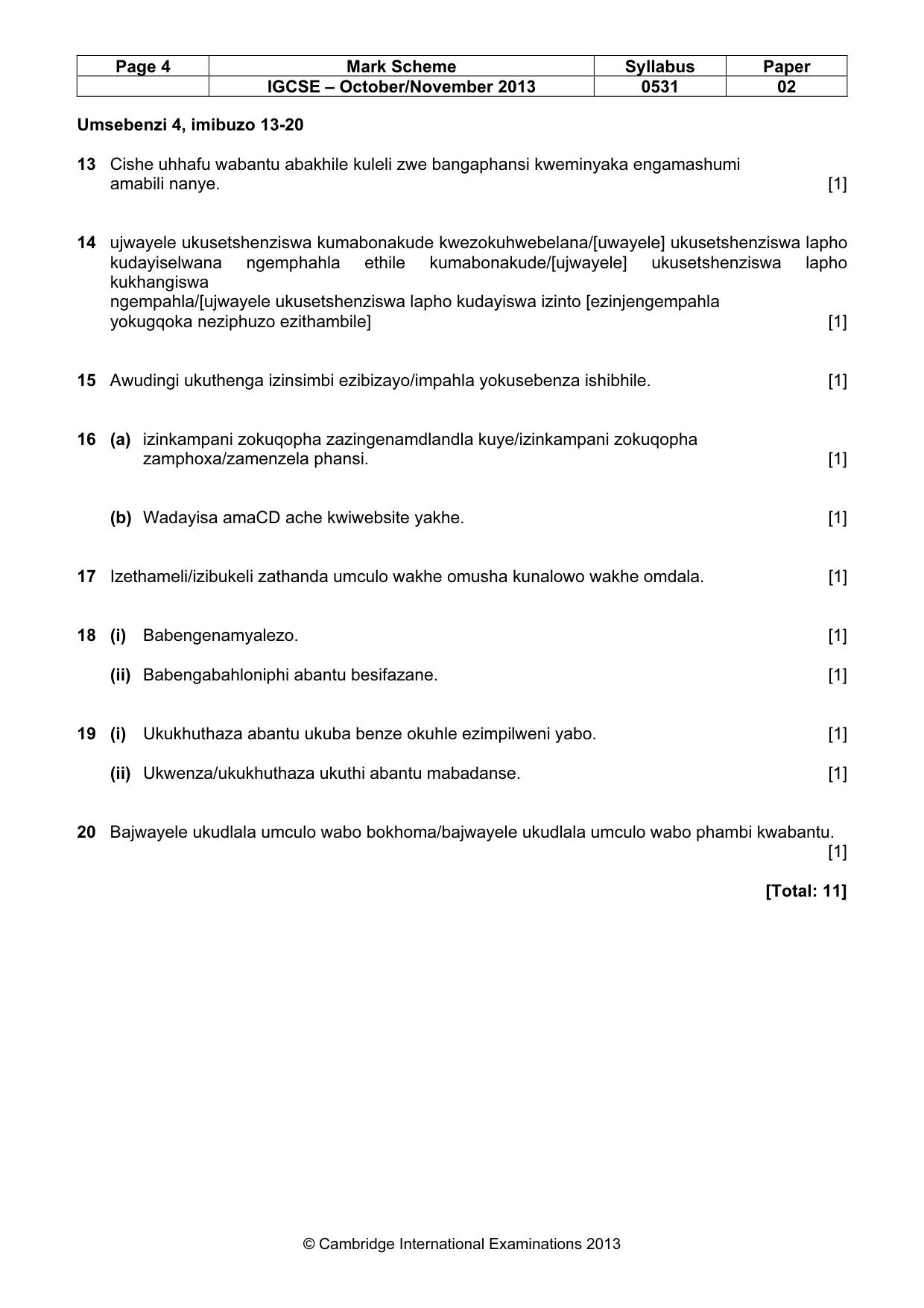 Mark scheme, page 4 of 11