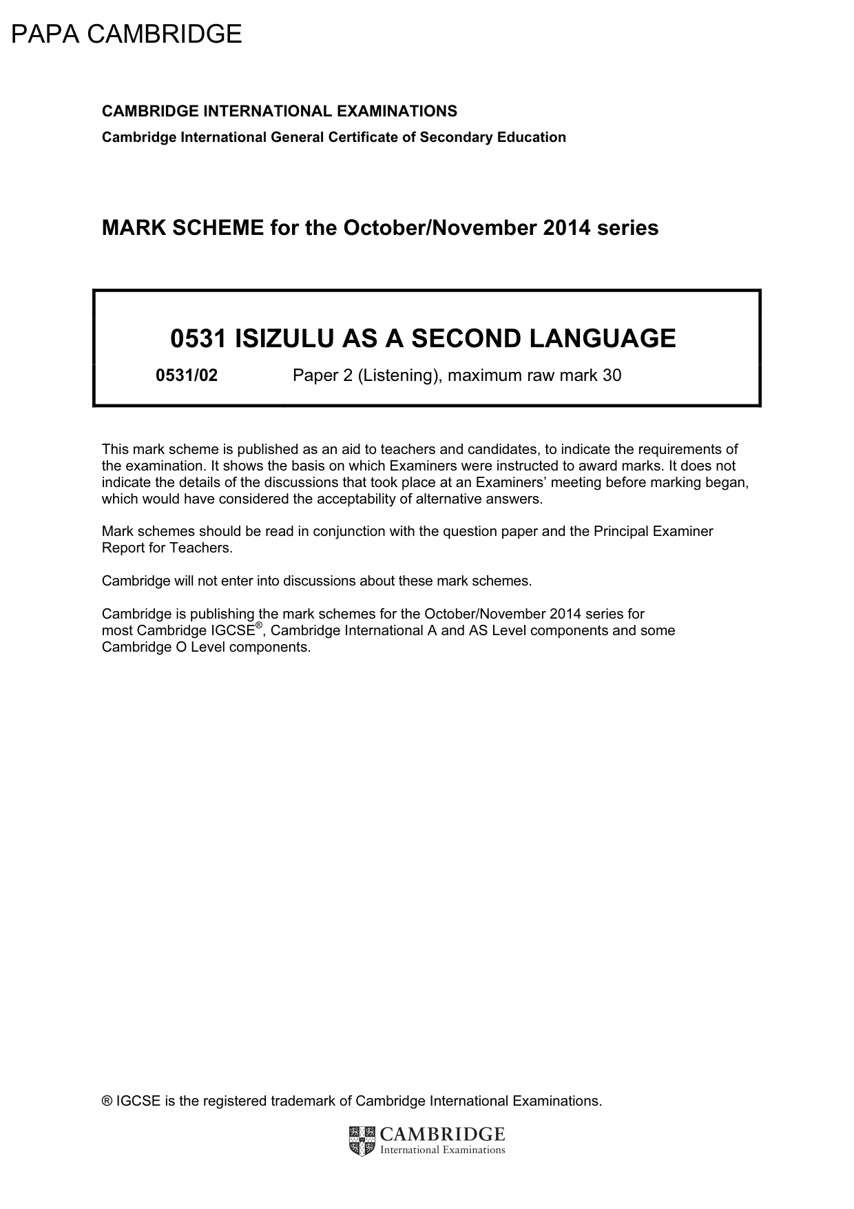 Mark scheme, page 1 of 11