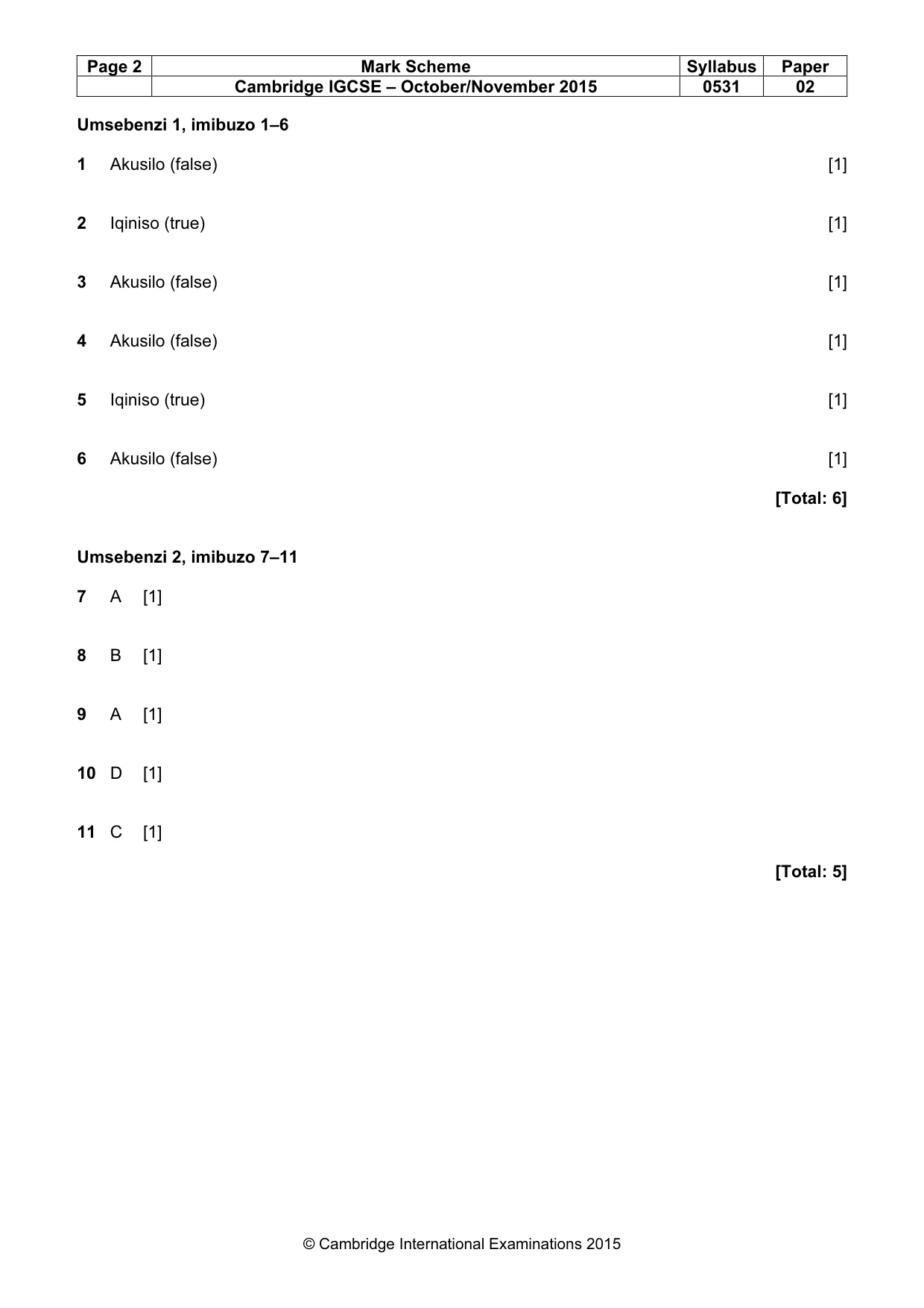 Mark scheme, page 2 of 15