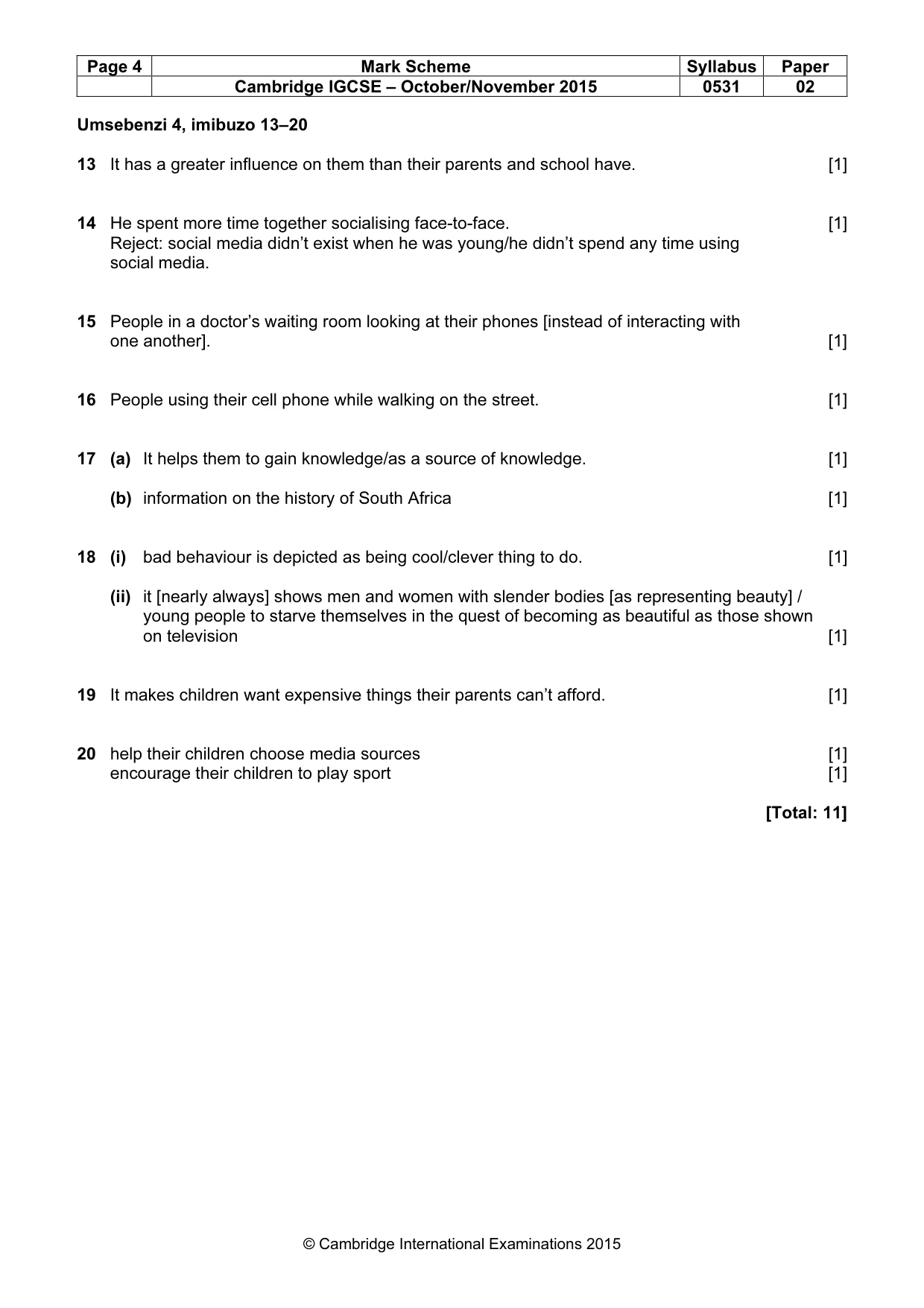 Mark scheme, page 4 of 15