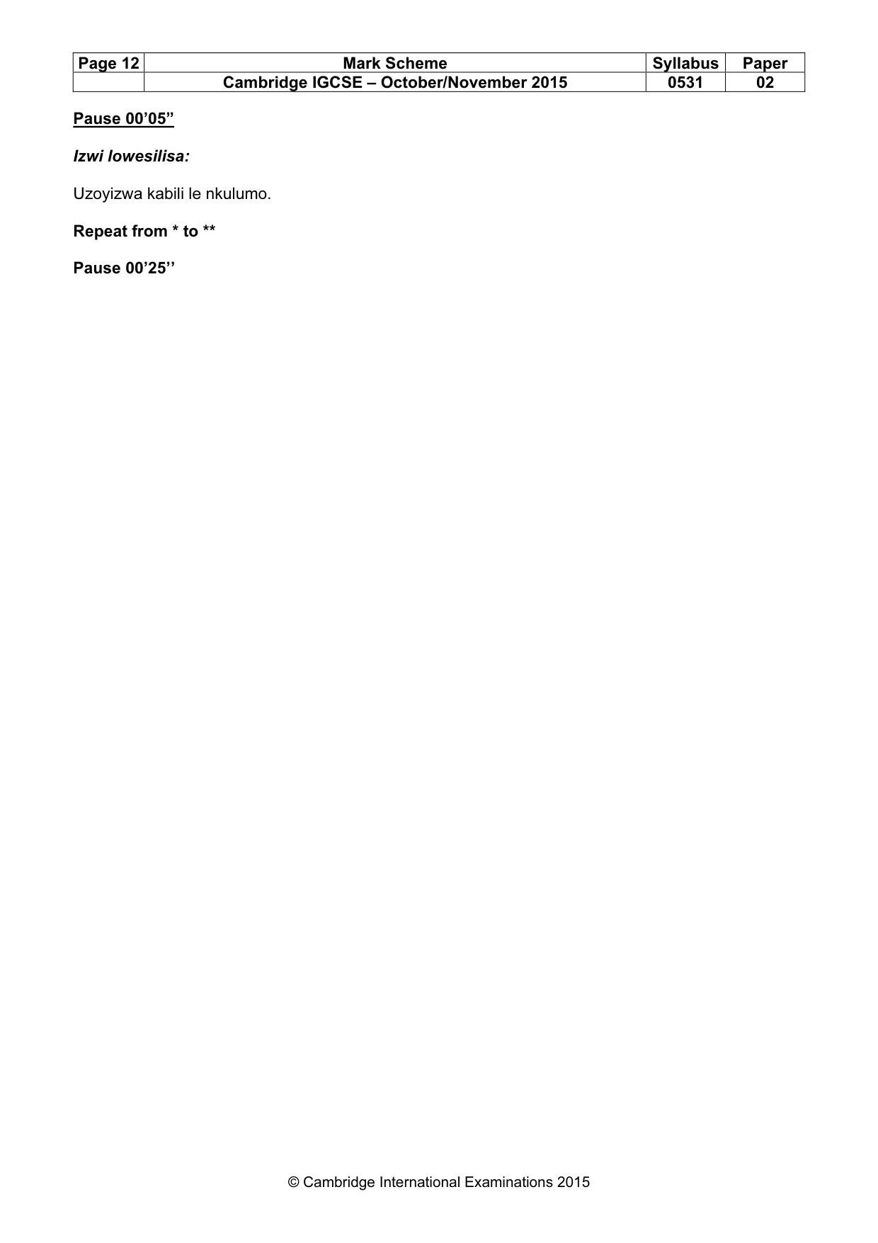Mark scheme, page 12 of 15